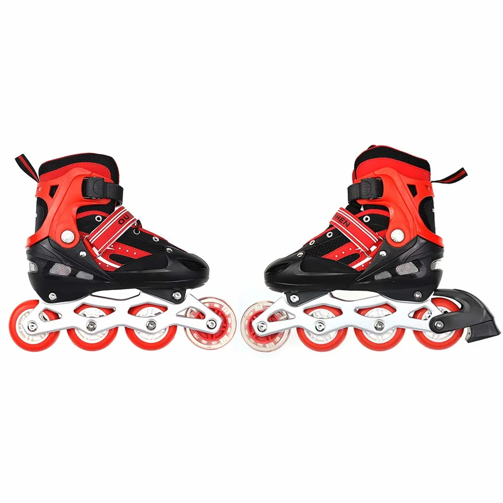 Patins à roulettes pour Enfants Filles et garçons Taille réglable Intérieur Extérieur
