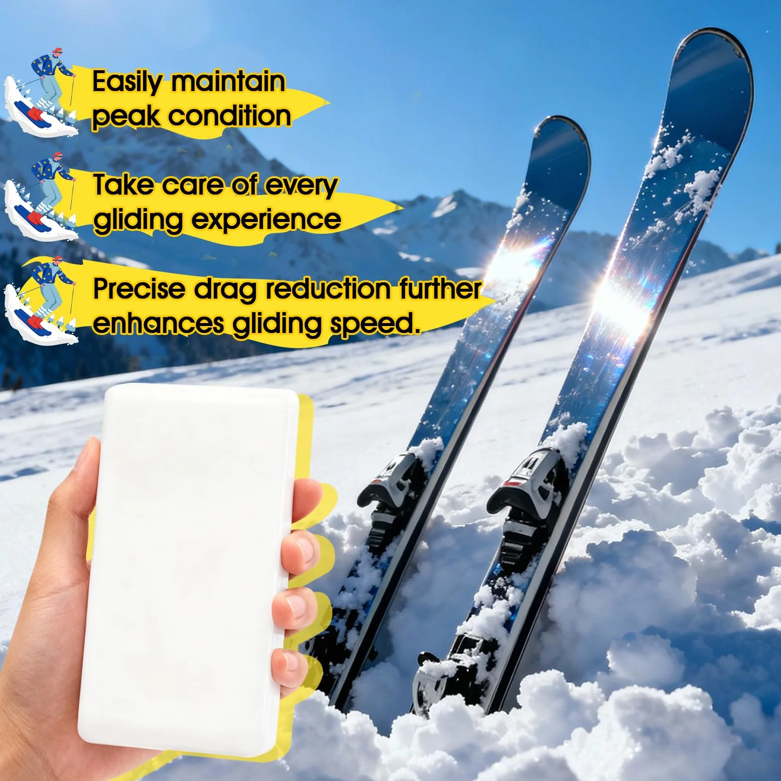 Cire de Ski Universelle 100g pour Ski Alpin, Ski de Fond & Snowboard - Fartage, Entretien, Glisse