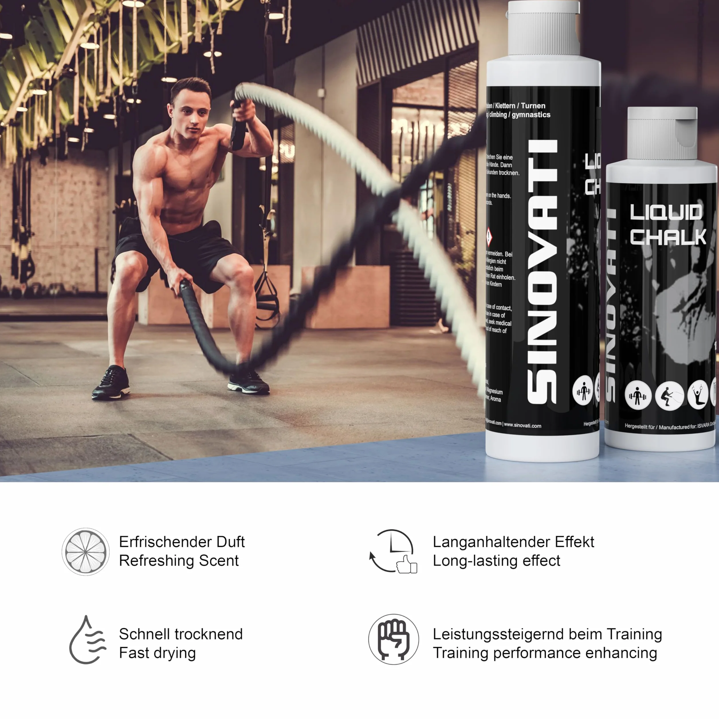 SINOVATI Craie Liquide pour Sport - Escalade, Gymnastique, Pole Dance Grip