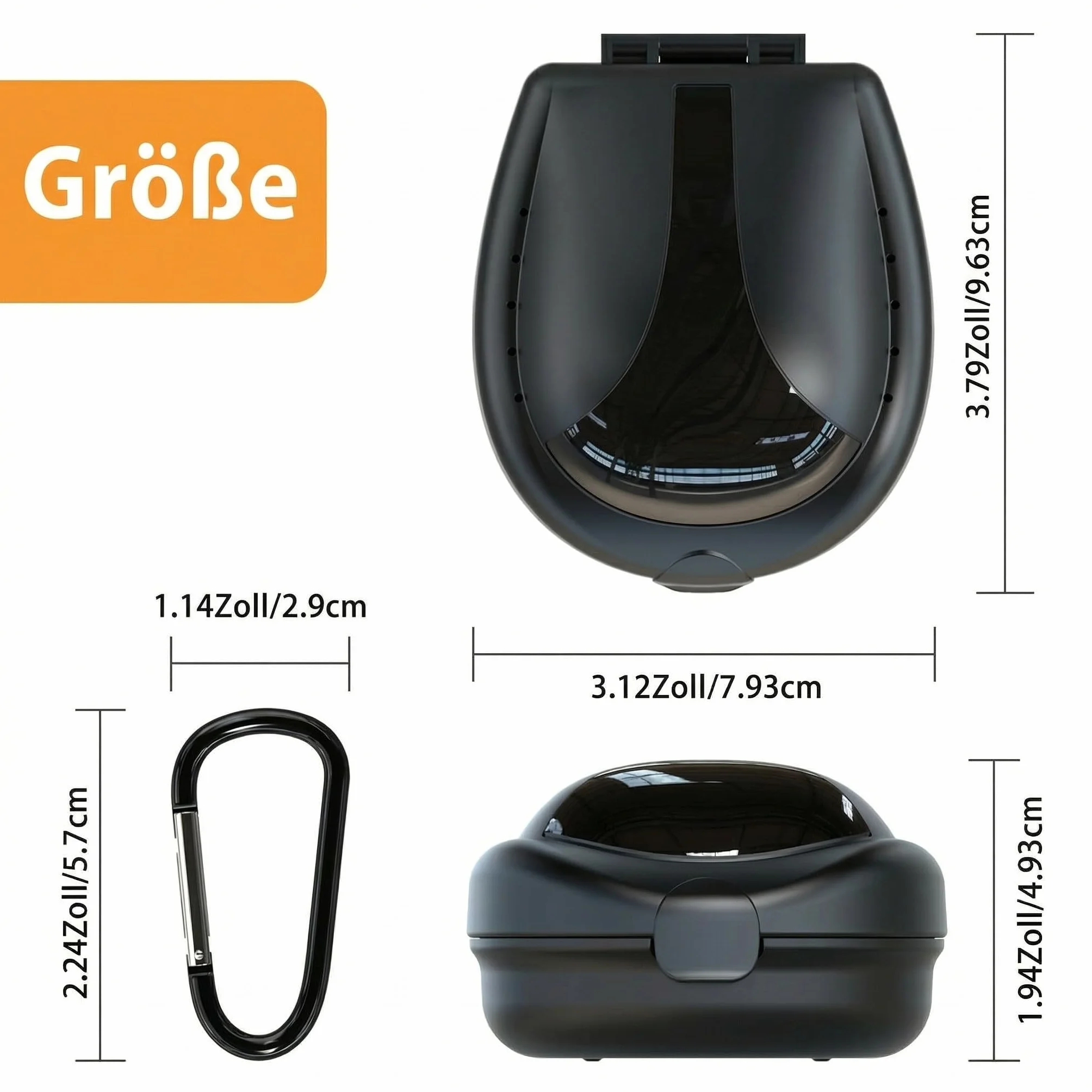 ARGOMAX Étui de protection pour protège-dents de sport avec mousqueton, noir