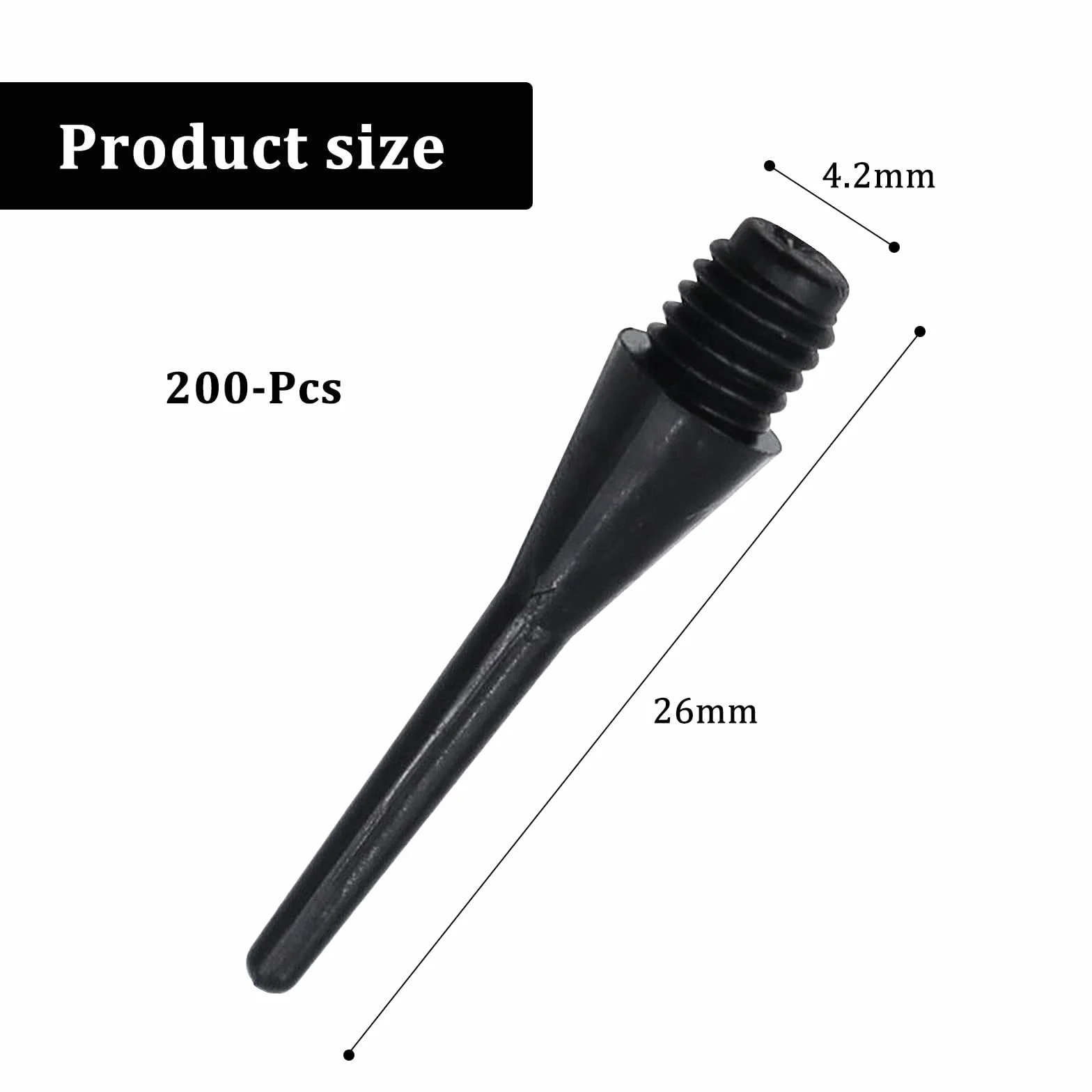 Pointe Plastique pour Fléchette 200 Pièces Noir pour Cible Électronique