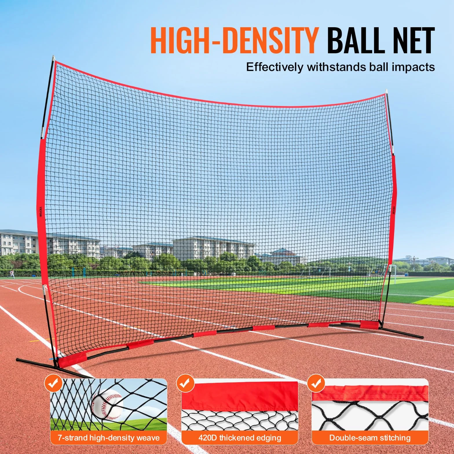 VEVOR Barricade Backstop Filet de Protection Portable avec Sac de Transport, écran de Protection pour Baseball, Softball, Lacrosse, Football, Hockey, pour arrière-Cour