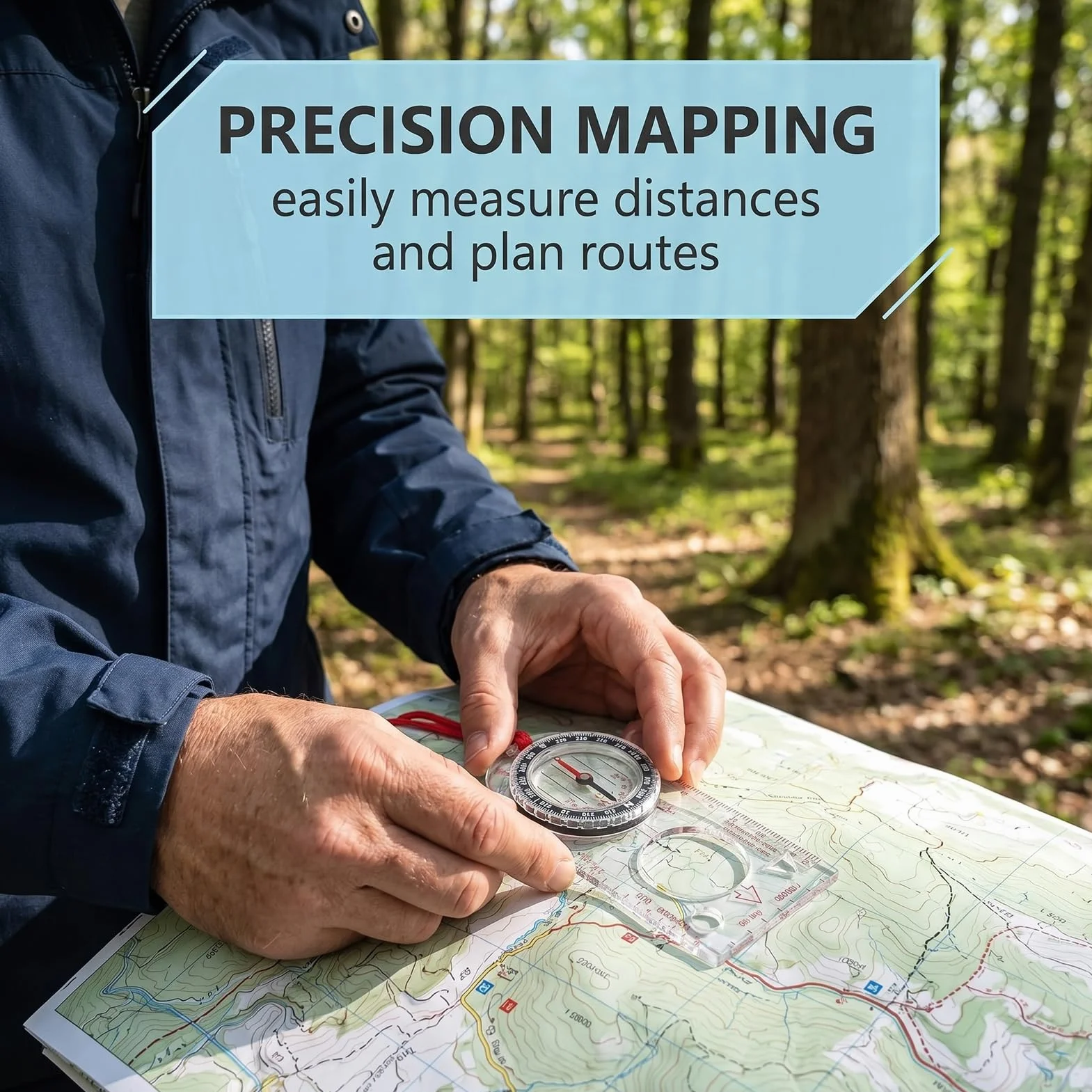 Boussole Randonnée Militaire avec Déclinaison Réglable, Navigation Transparente d'Orientation pour Camping Plein Air