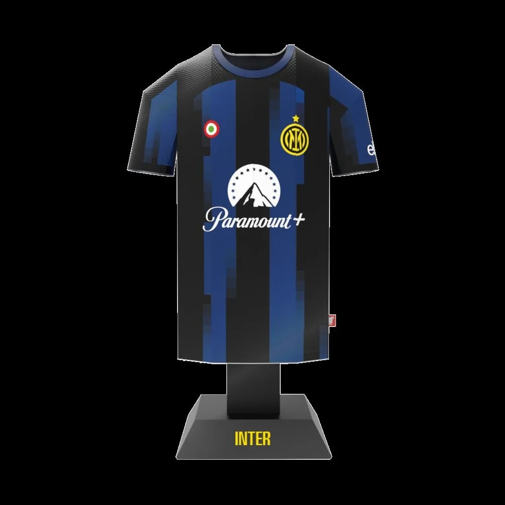 Inter Maillot Home Jersey 2023-2024 Miniature Aluminium Étui Assembler Football Milan