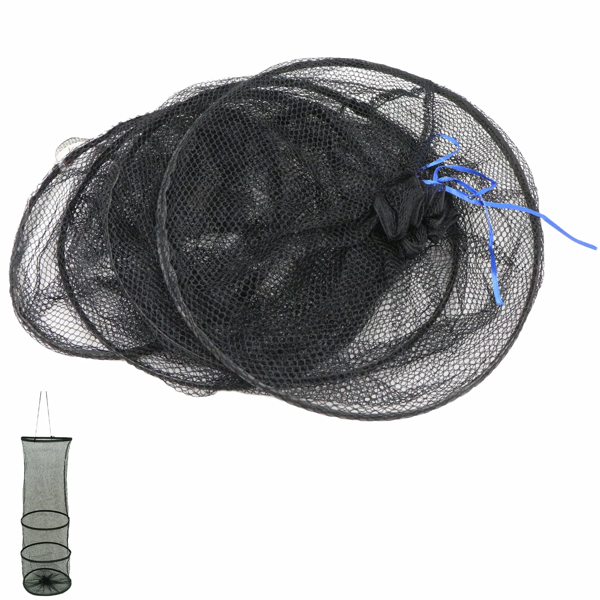 Filet De Pêche Bourriche Cage Repliable Panier Épuisette Pliante pour Appâts Crevettes, 1 Pièce