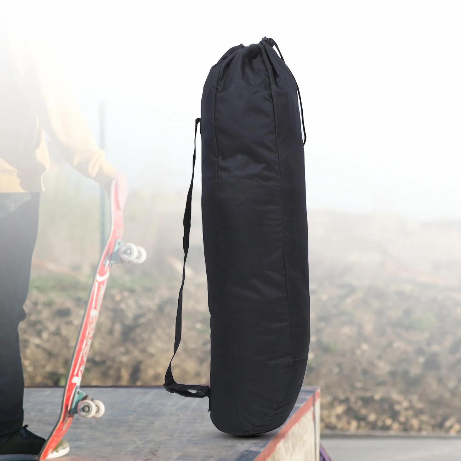 Sac de Planche à roulettes Imperméable Tissu Oxford 600D Pliable Noir