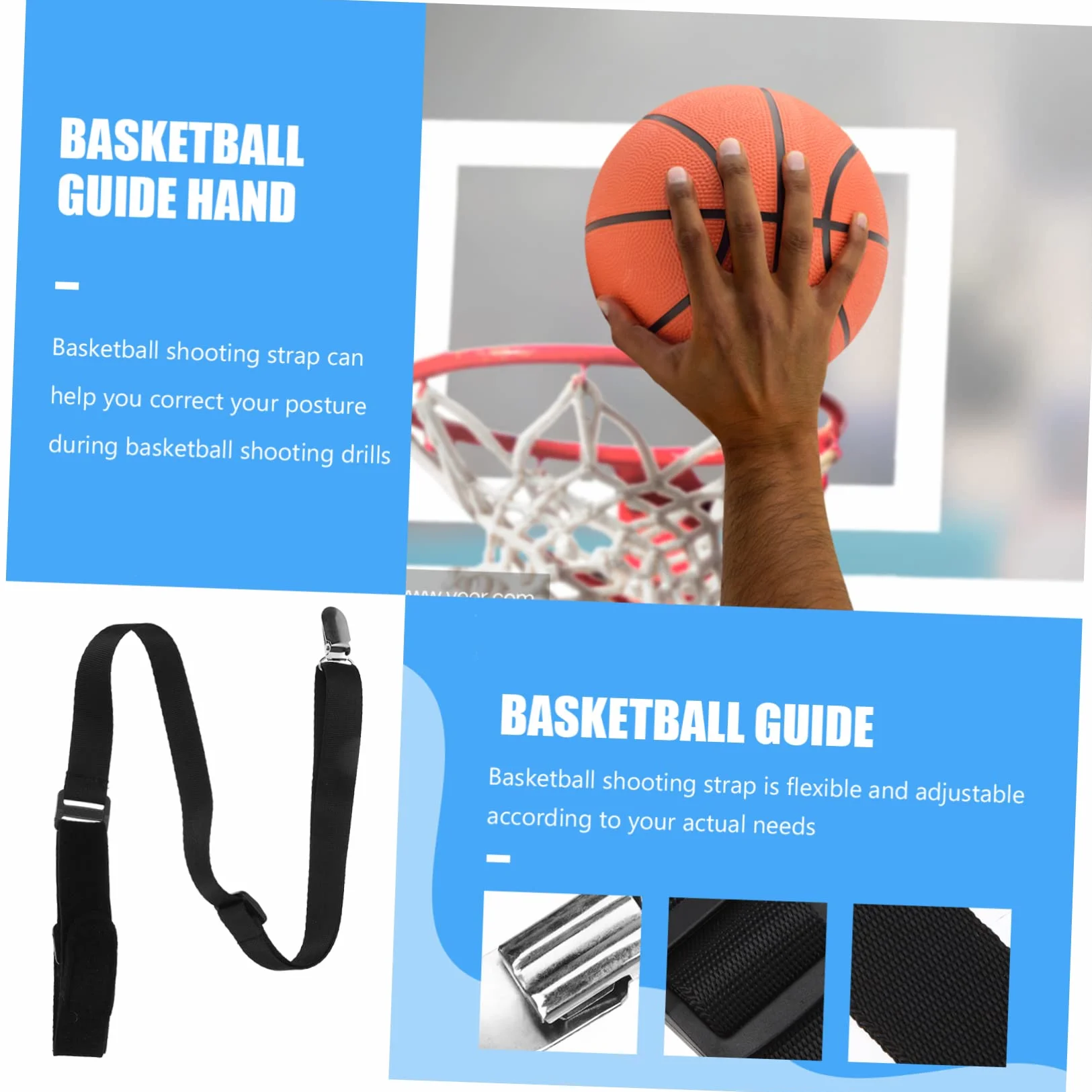 Ball Guide pour Main de Basket-Ball Accessoire Entraînement Sangle