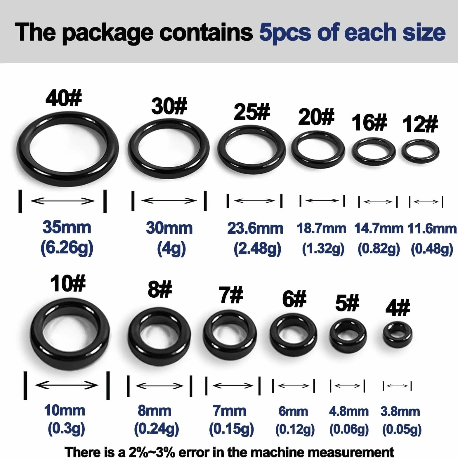 Kit de réparation des Yeux de Canne à pêche 60 pièces 12 Tailles Guides en céramique