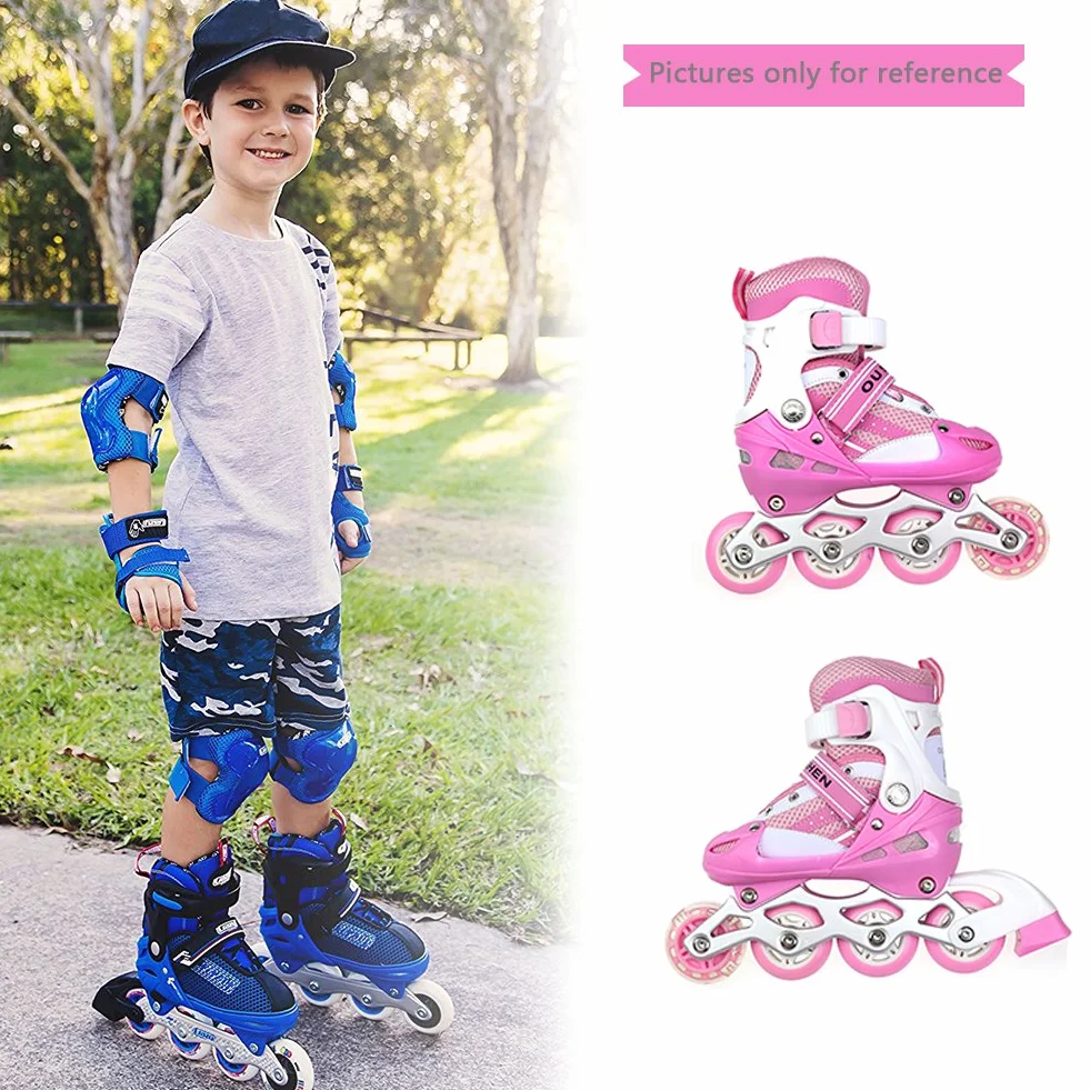 Rollers enfant ajustables taille 35-38 ABEC 7 4 roues rose