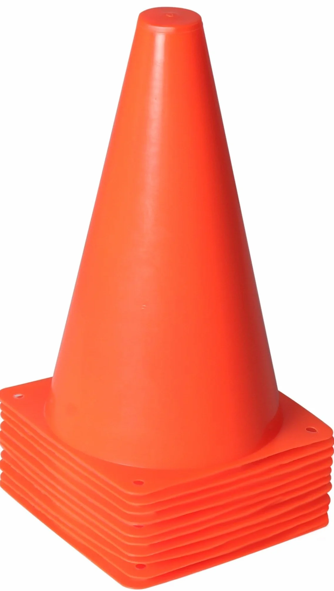 Ellien Lot de 10 cônes de signalisation orange 22,9 cm pour extérieur