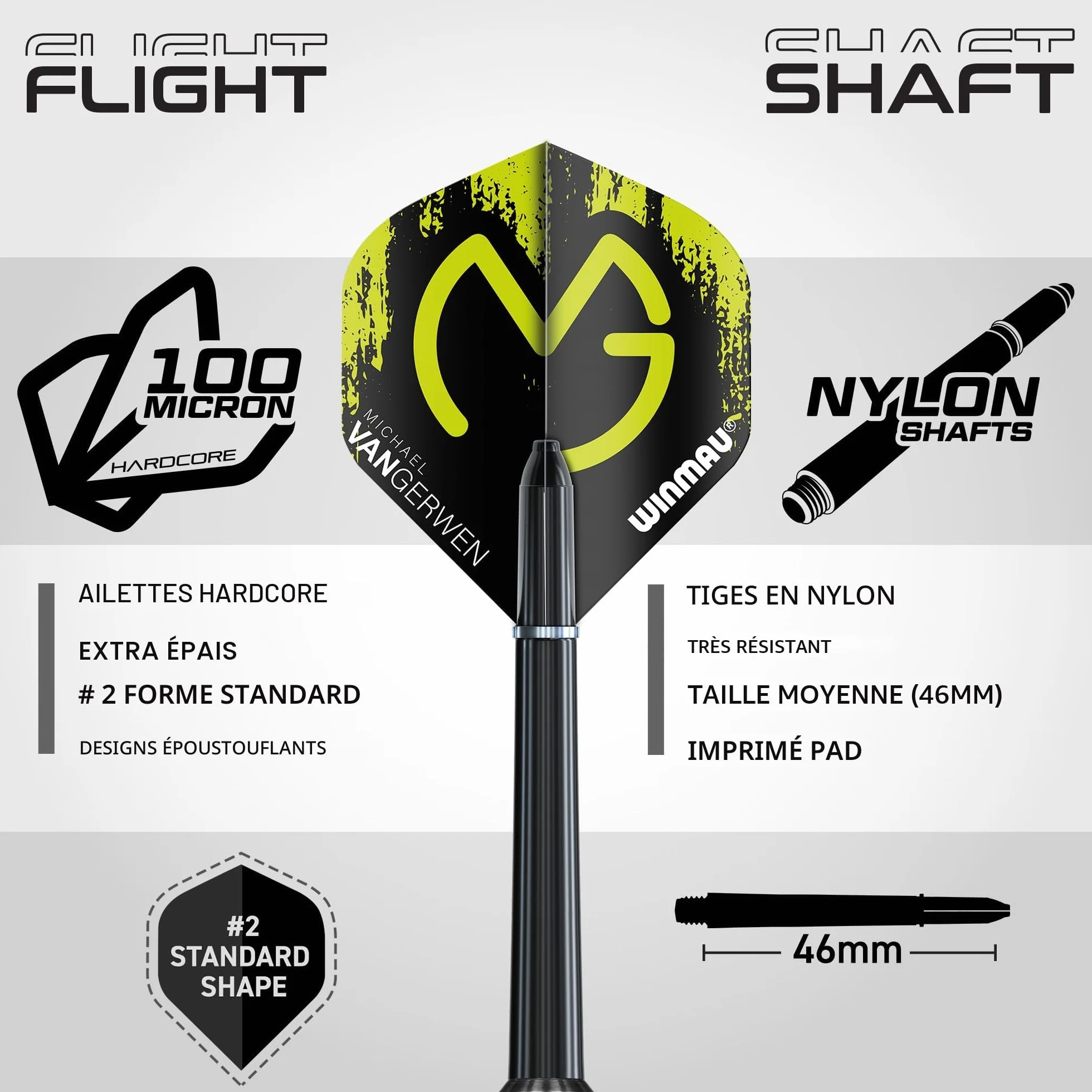 WINMAU Michael Van Gerwen MvG 50 Piece Darts Set with Shafts, Flights & Accessories