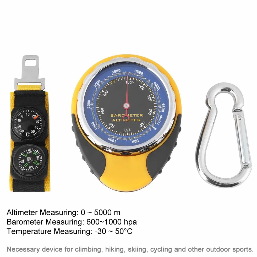 Baromètre Altimètre Boussole Thermomètre 4 en 1 Testeur sans Pile Randonnée Plein Air