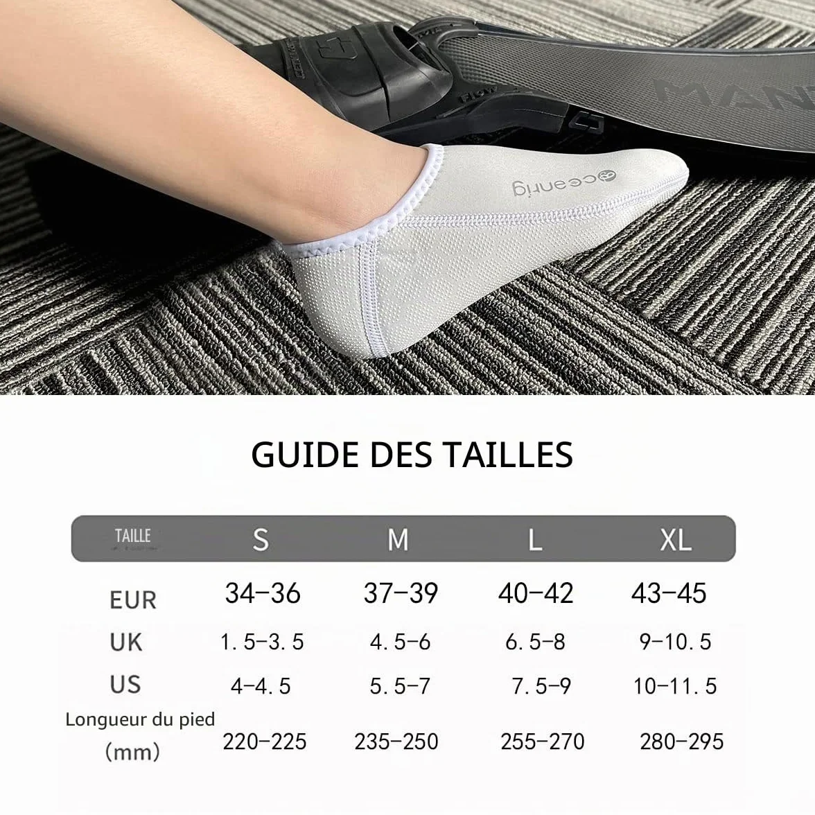 Chaussettes Néoprène de Plongée 2,5 mm 3 mm Cheville Antidérapante Unisexe