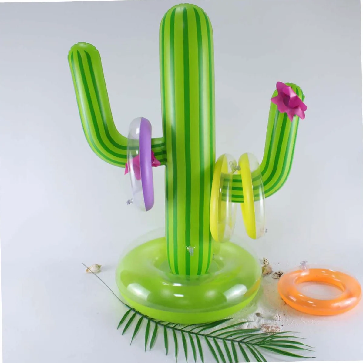 Jeu Anneaux Gonflables Cactus de Plage à Lancer Vert