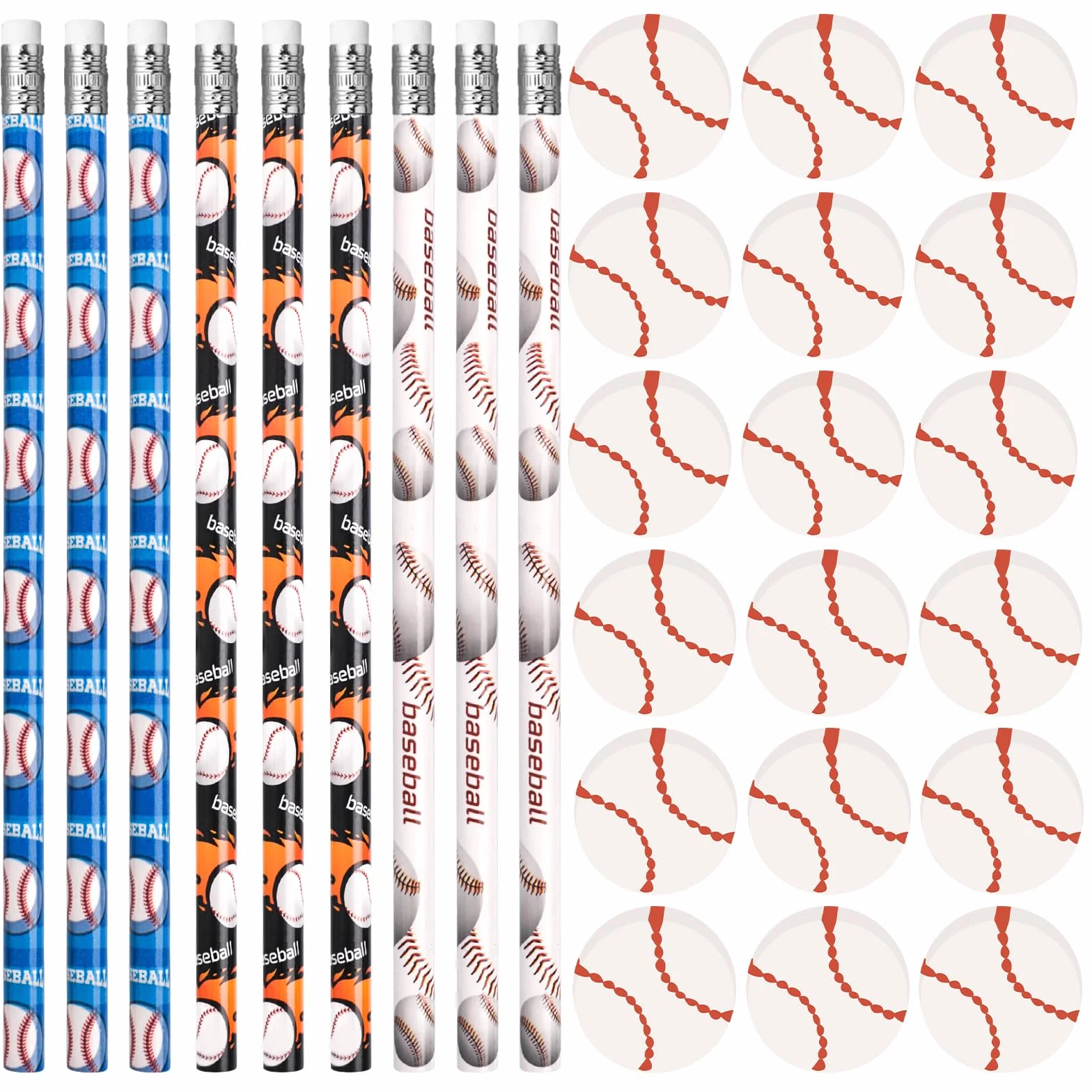 Crayons de Sports 36 Pièces Gommes de Sports Crayon à Dessin Baseball Fourniture Scolaire