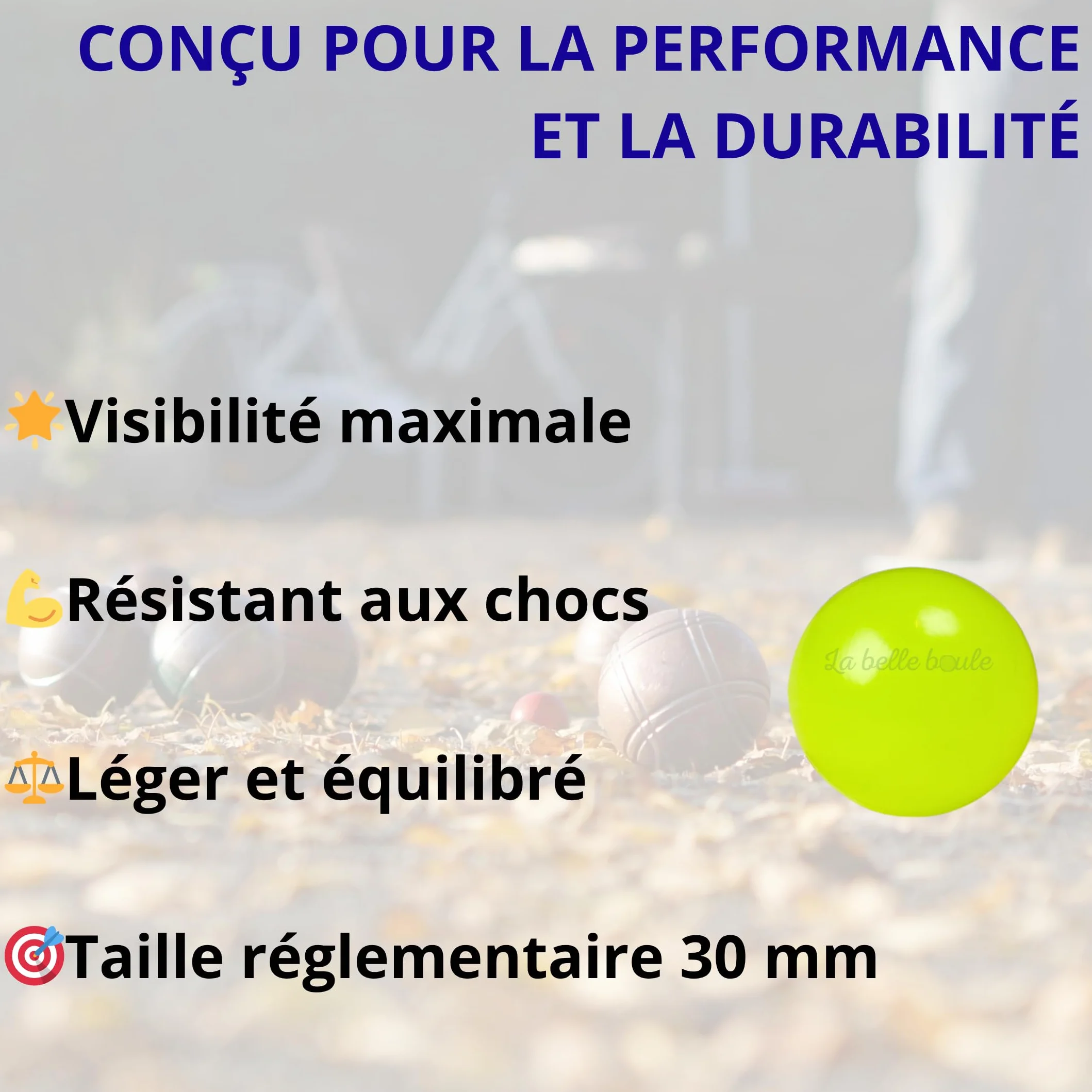 Cochonnets fluorescents en Résine Haute Visibilité pour Pétanque - La belle boule®