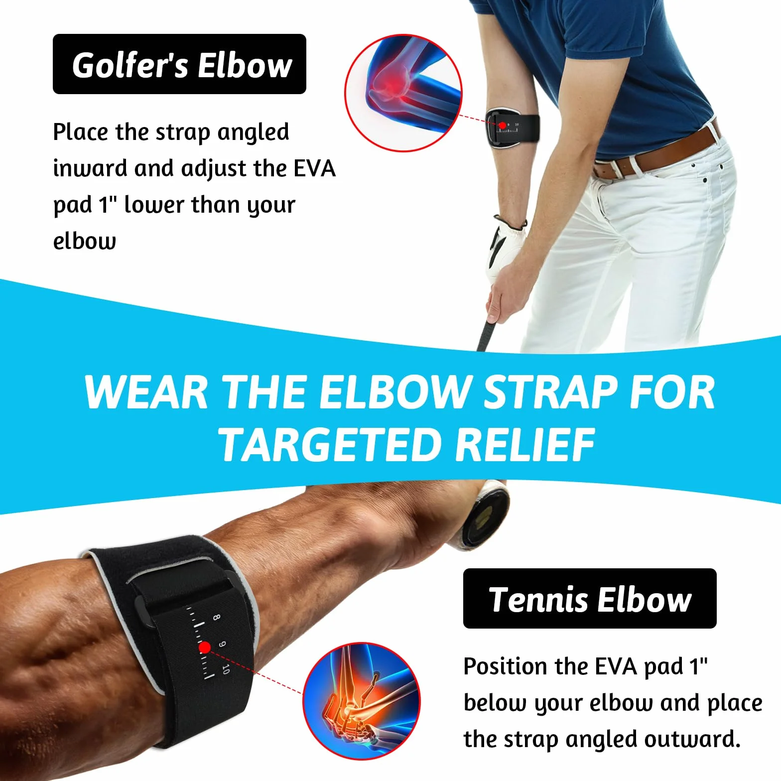 TOGETDREAM Coudières Réglables avec Coussin de Compression pour Épicondylite Tennis Golf Gym Homme Femme