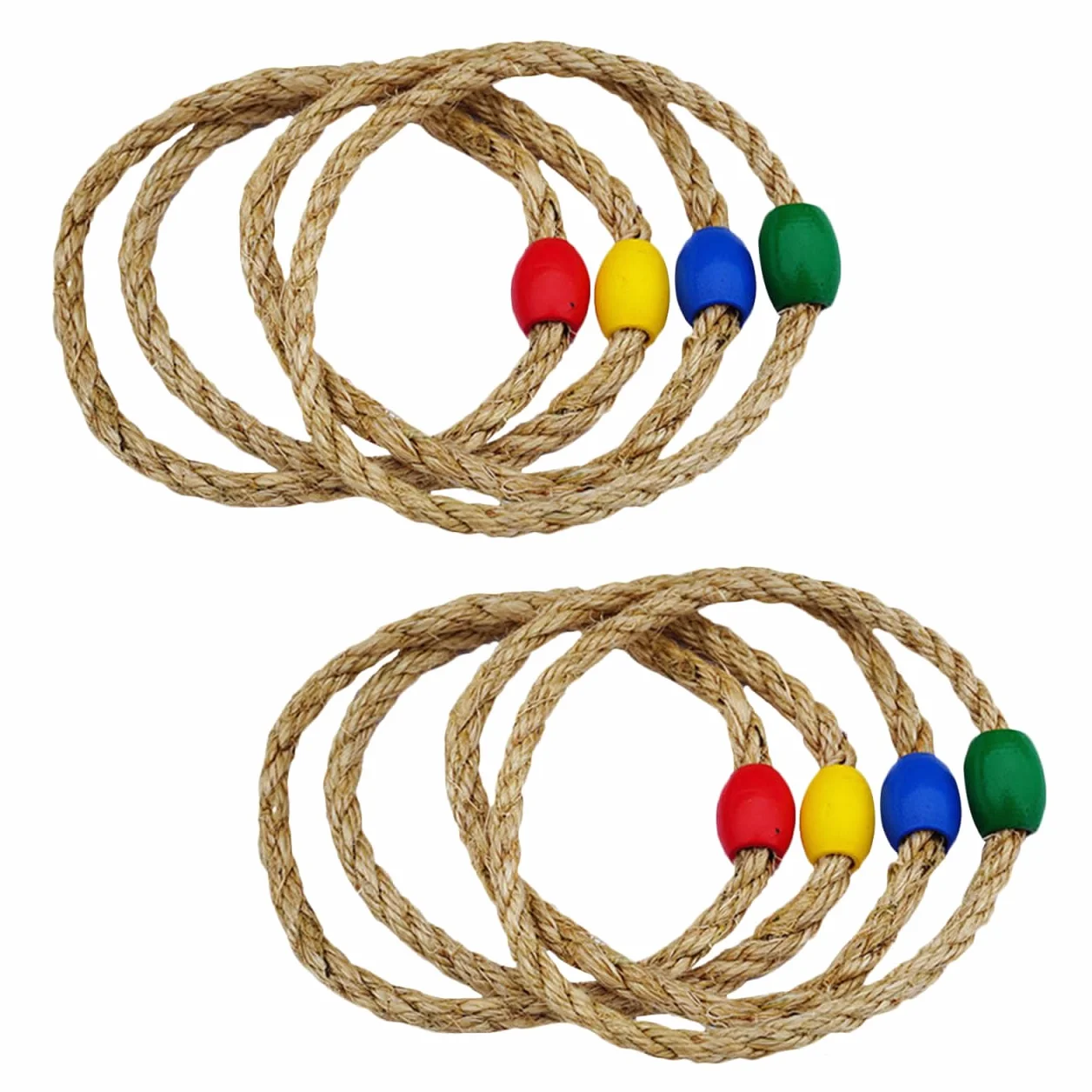 UPKOCH Jeu de Lancer d'Anneaux en Corde Naturelle 8 Pièces pour Enfants Activité Extérieure Coordination Main-Œil