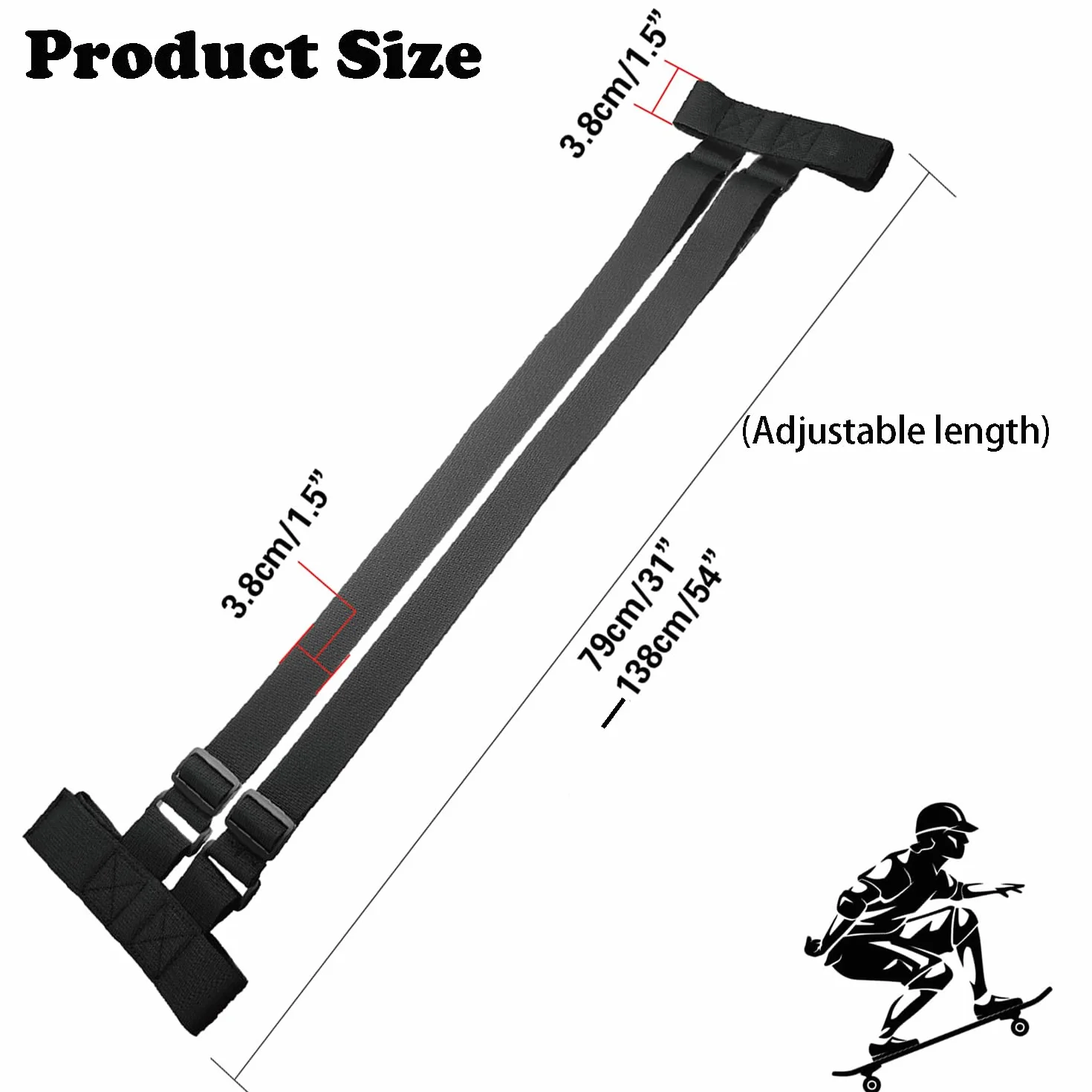 Sangle de Transport pour Épaule de Skateboard, Sac à Dos pour Longboard, Snowboard
