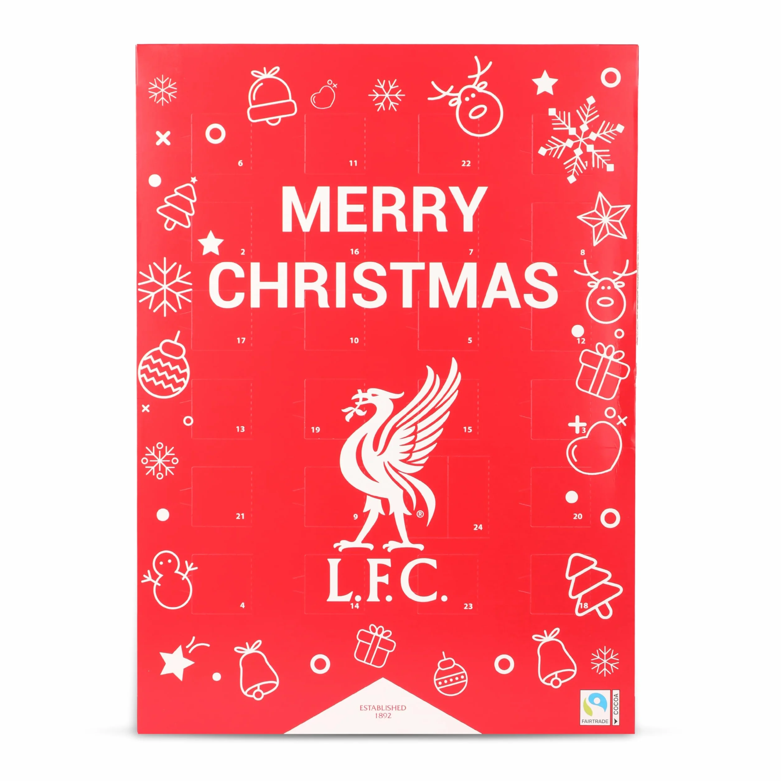 Gunz Liverpool FC Calendrier de l'Avent Chocolat Fairtrade 120 g