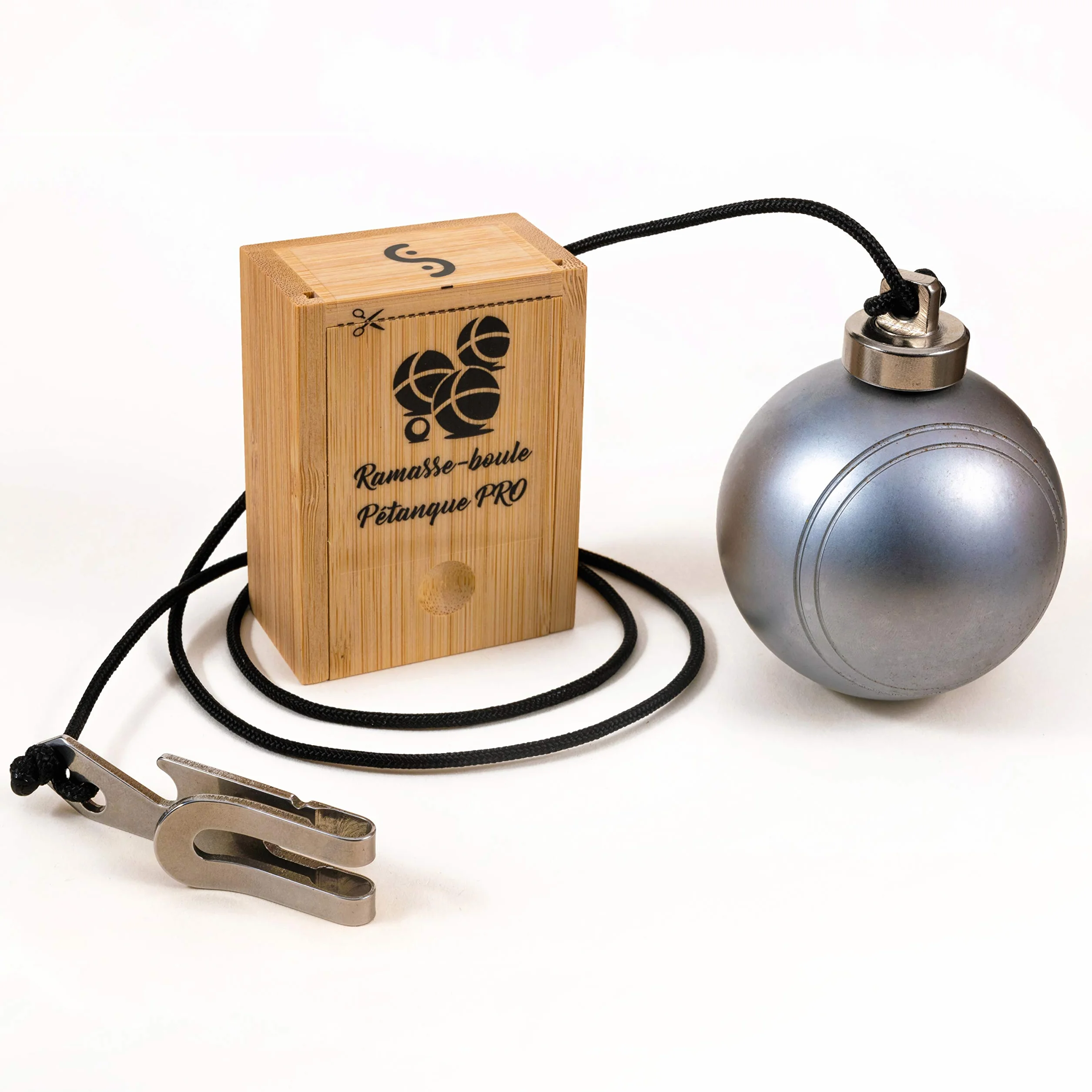 Ramasse boule de pétanque magnétique pro compétition aimant néodyme longueur réglable 90cm avec pince décapsuleur