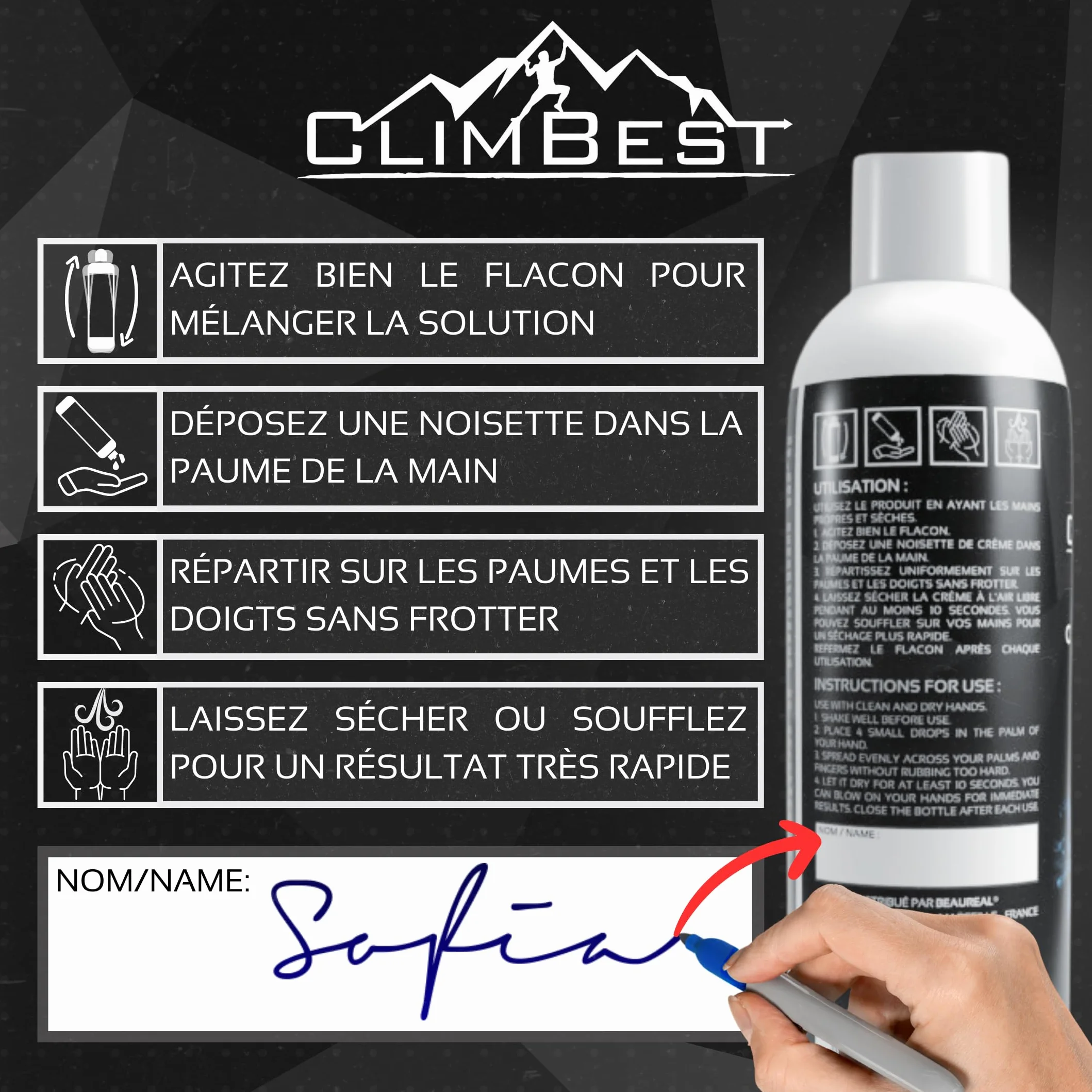 Magnésie Liquide Ultra Pure 250ml 500ml 1L Escalade Gymnastique Musculation Fabriquée en France
