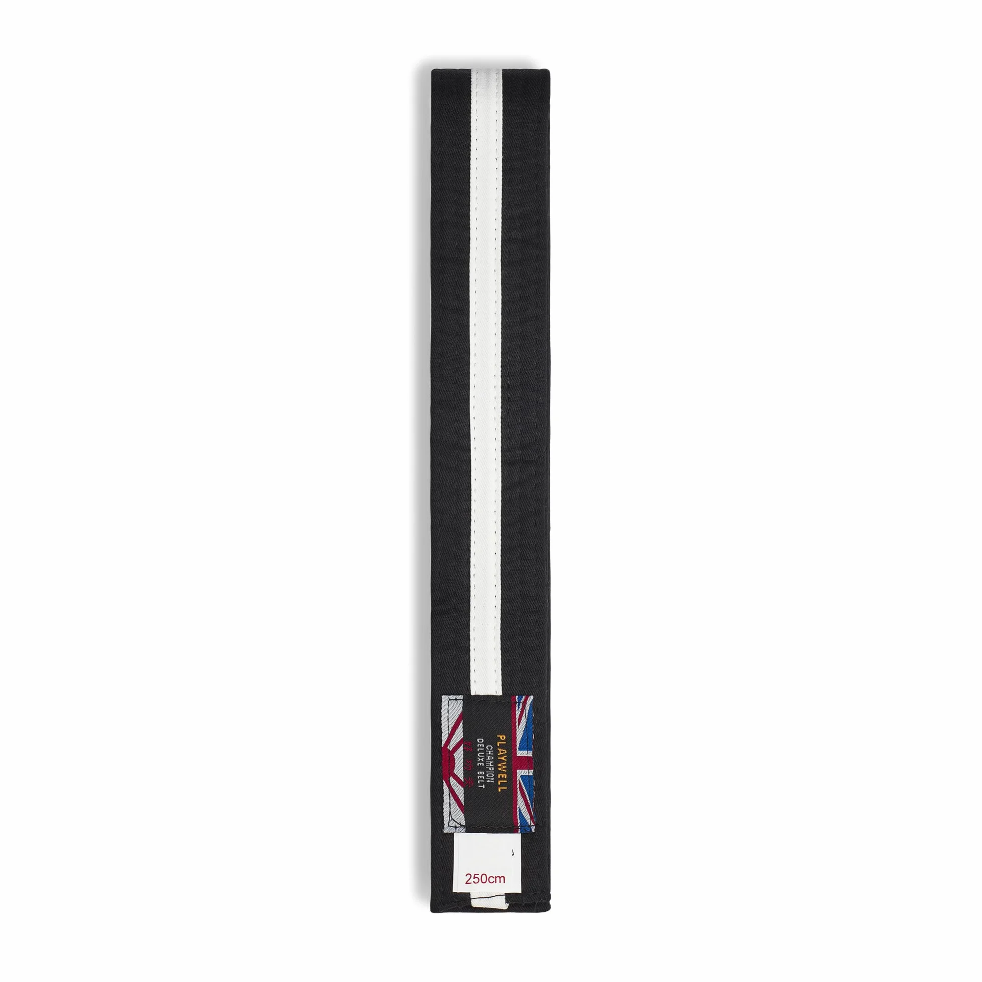 Playwell Ceinture arts martiaux coton rayures blanches karaté judo taekwondo