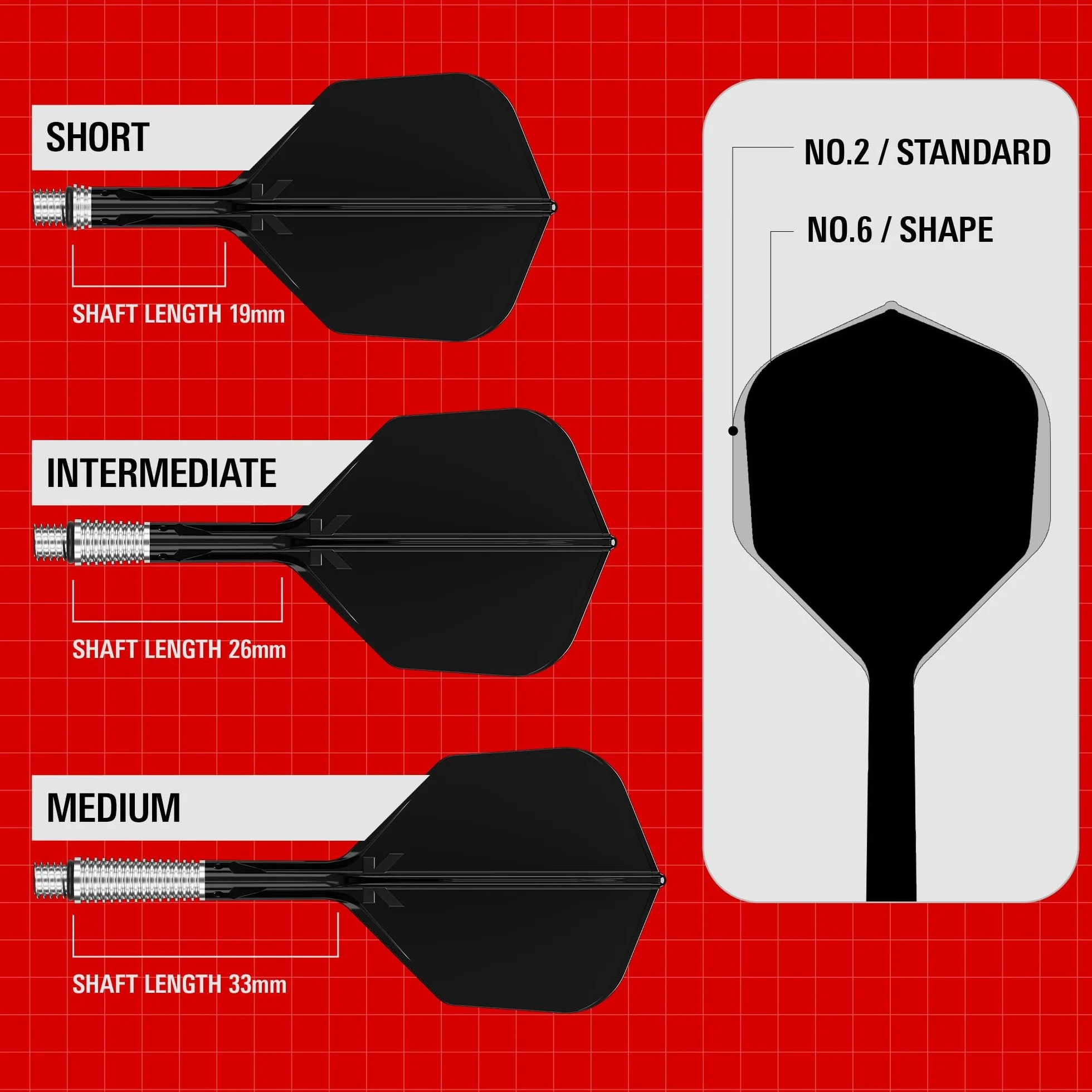 Target Darts K-Shift N° 6 Intégrés Vols et Arbres, Blanc/Transparent/Noir, Accessoires Fléchettes Professionnels