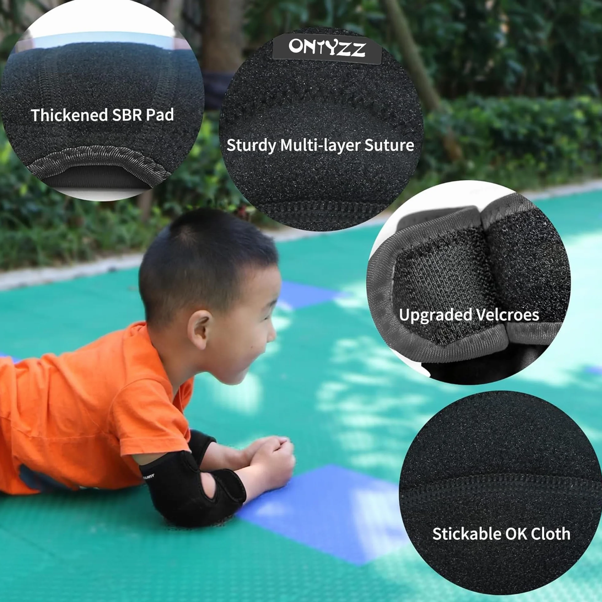 Coudières pour Enfants Ajustable Protège-Coudes SBR Pad Cyclisme Danse Volleyball