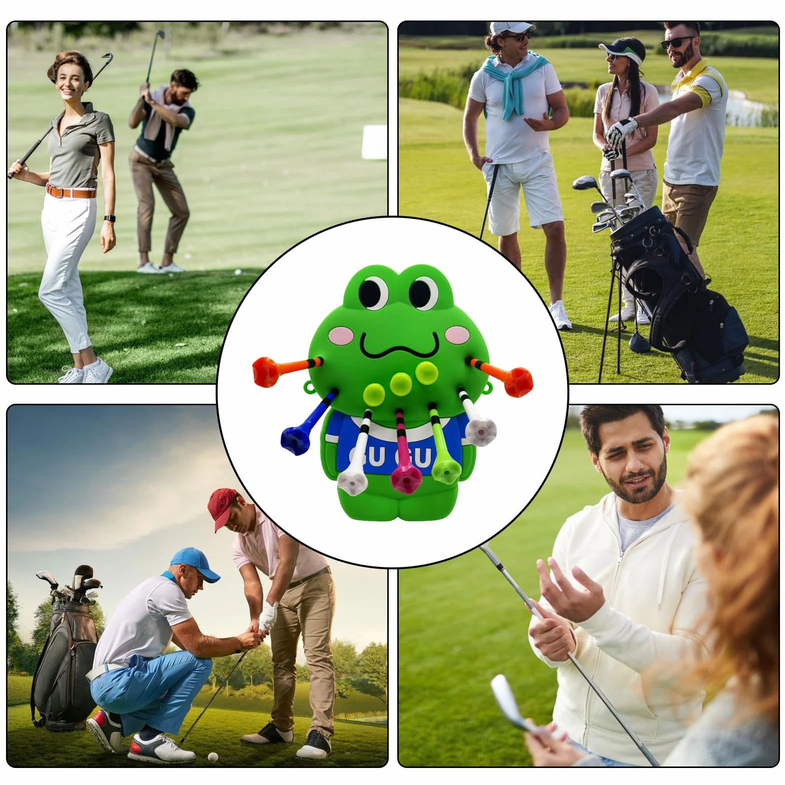 Pochette de Stockage pour Tees de Golf Hommes, Porte-Balles Frog, Organisateur Accessoires Entraînement