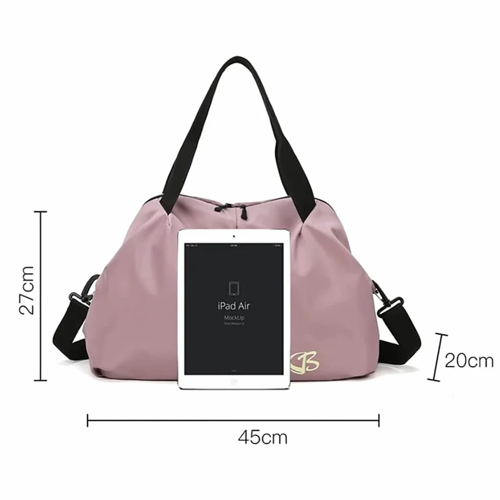 Sac de Sport Femme Imperméable 45x27x20 cm Piscine Voyage Noir
