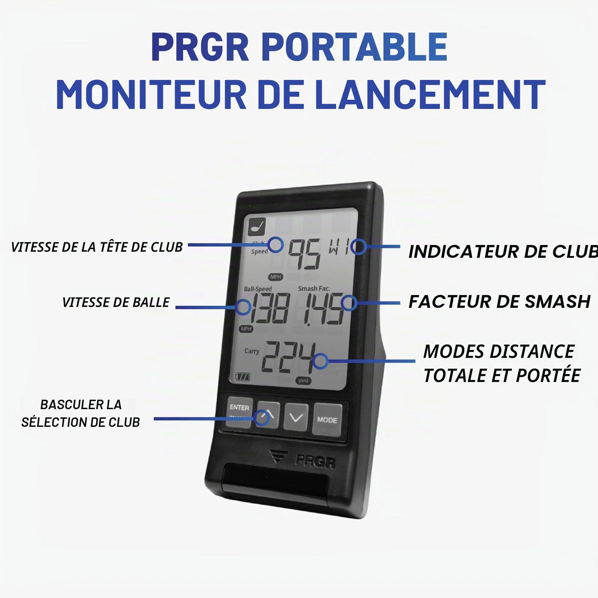 PRGR Moniteur de Lancement de Golf Portable
