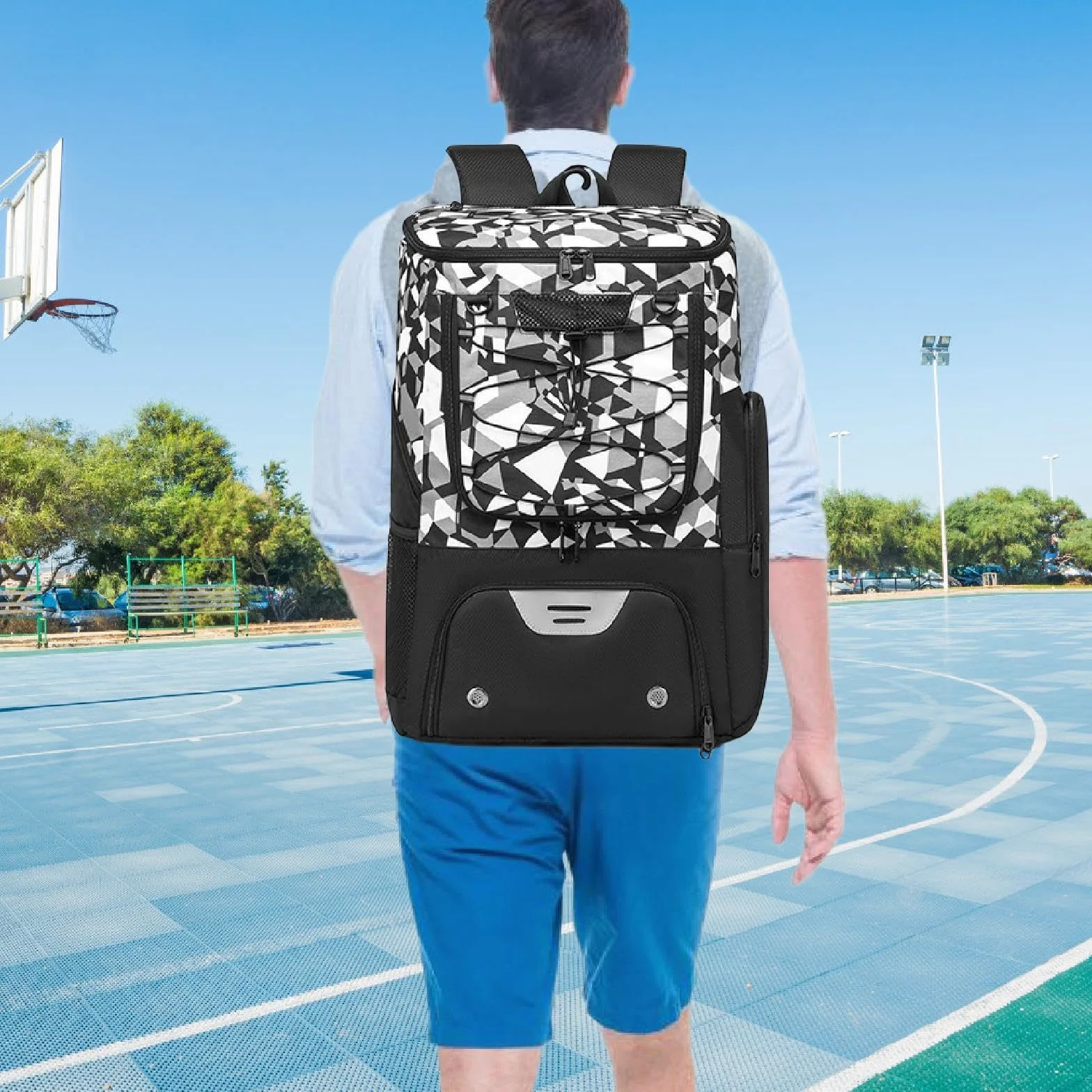 Sac à Dos de Basket-Ball avec Compartiment à Chaussures, Réfléchissant, Respirant, Porte-Ballon