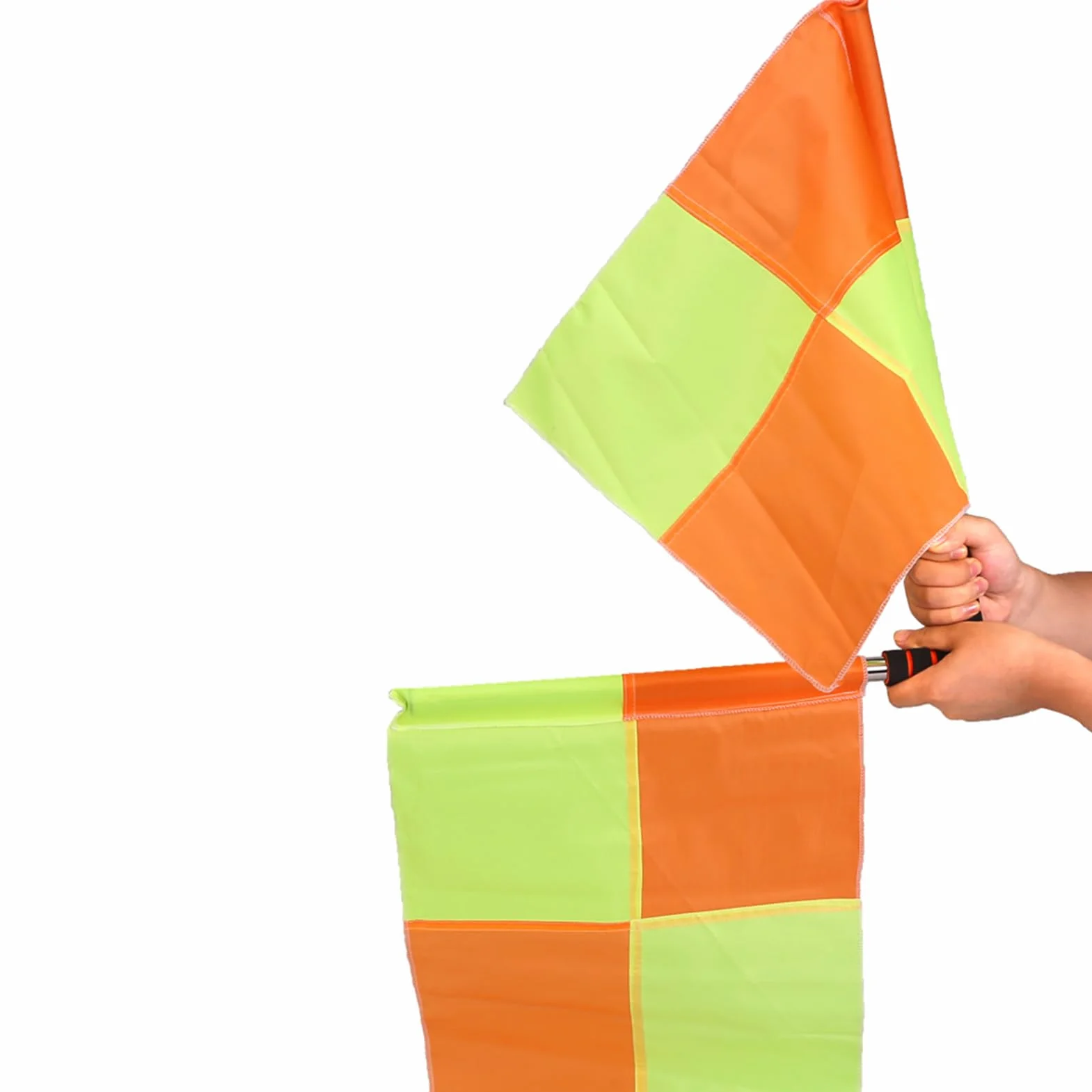 Drapeaux d'Arbitre de Football 2 Pièces, Drapeaux de Ligne Volleyball Manche Ergonomique Haute Visibilité