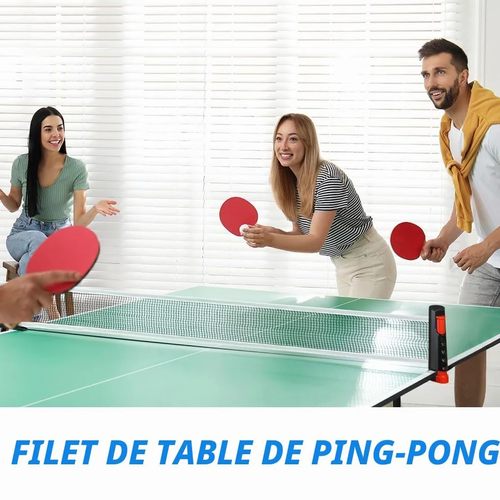 Flintronic Filet de Ping Pong Rétractable, Filet de Tennis de Table Portable 67x7.5in Réglable jusqu'à 170cm