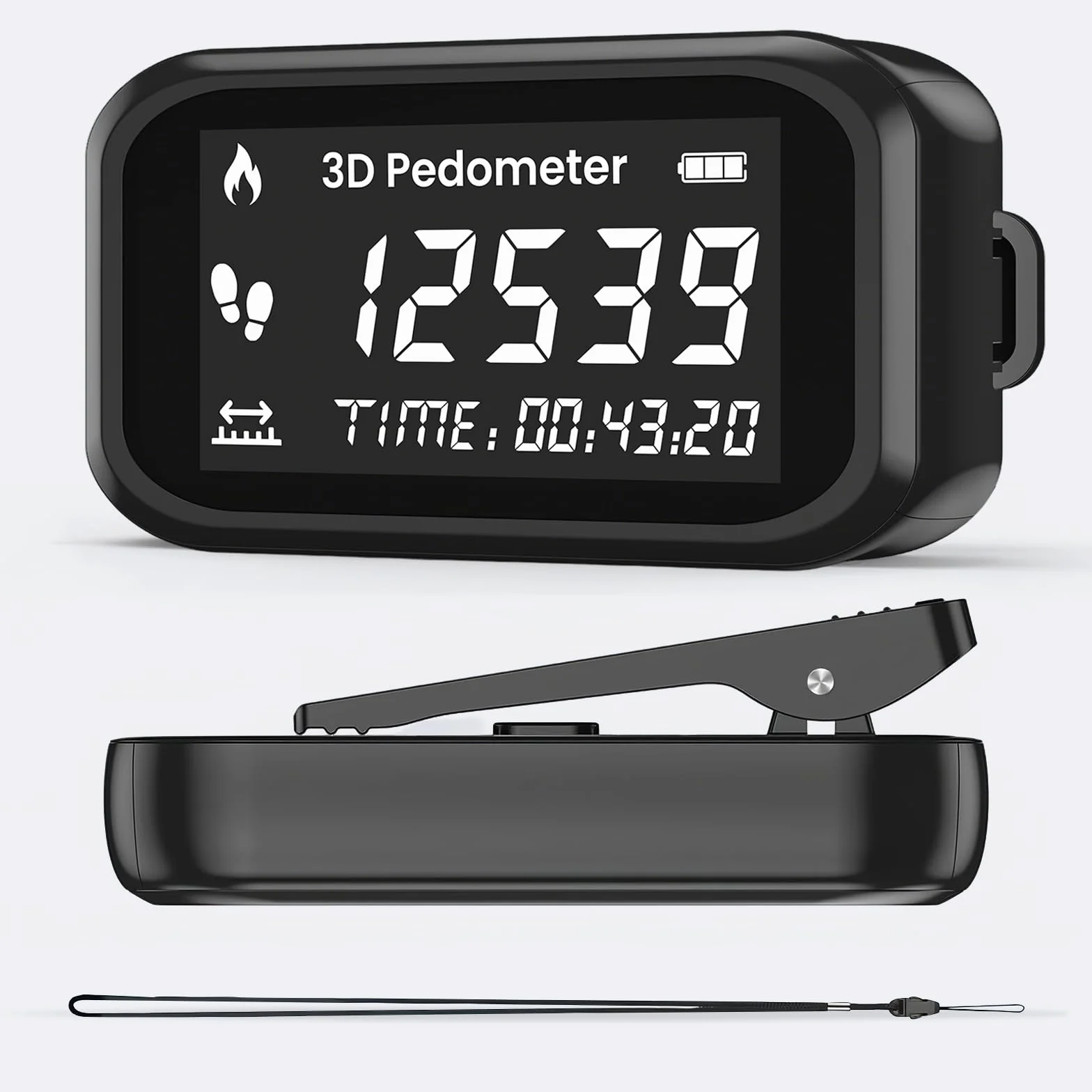 Podomètre Non Connecté Précis à Clipser, Compteur de Pas avec Grand Écran LCD, pour Marche Course Jogging Randonée