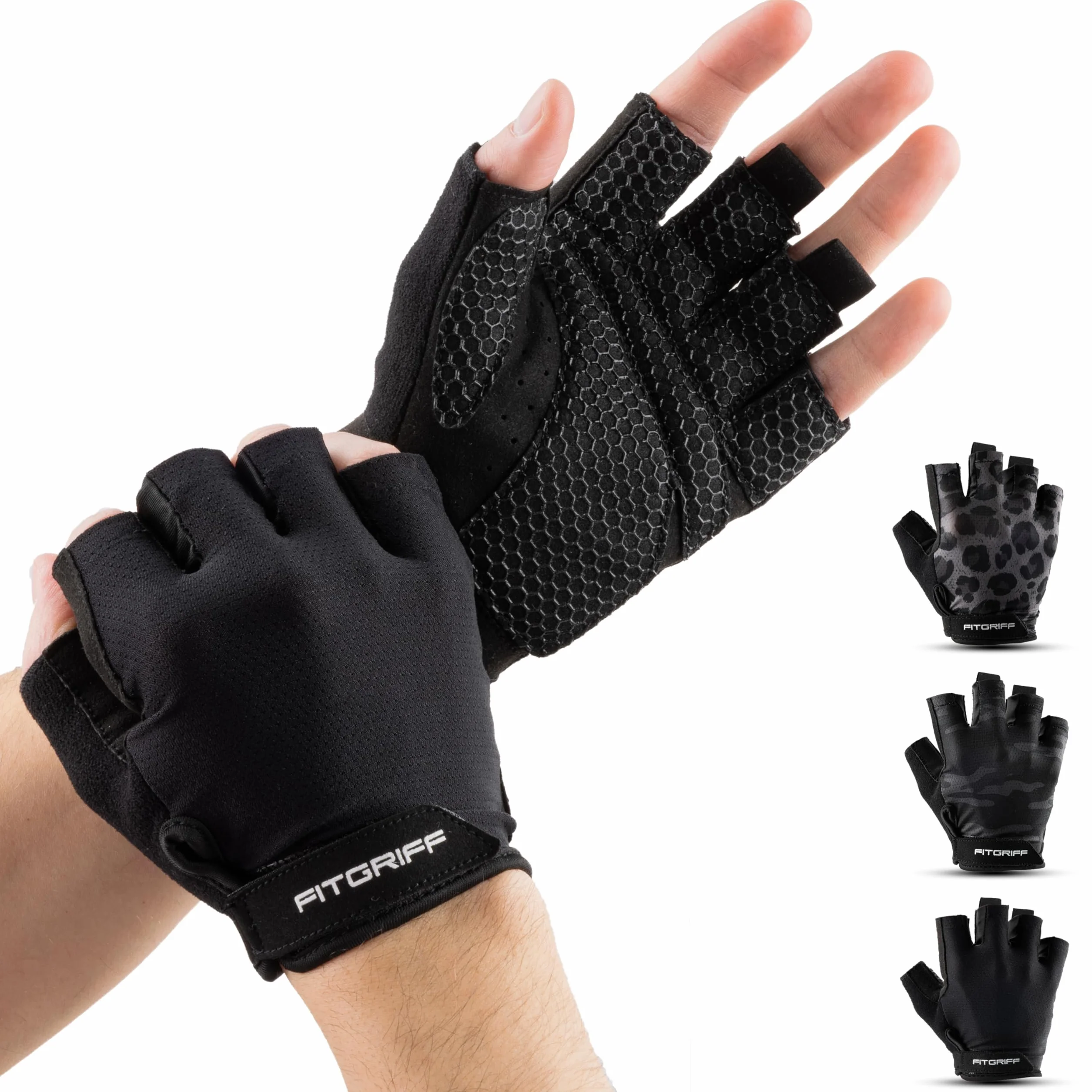 Fitgriff® Gants Musculation Homme Femme Rembourré - Gants de Gym Fitness Sport