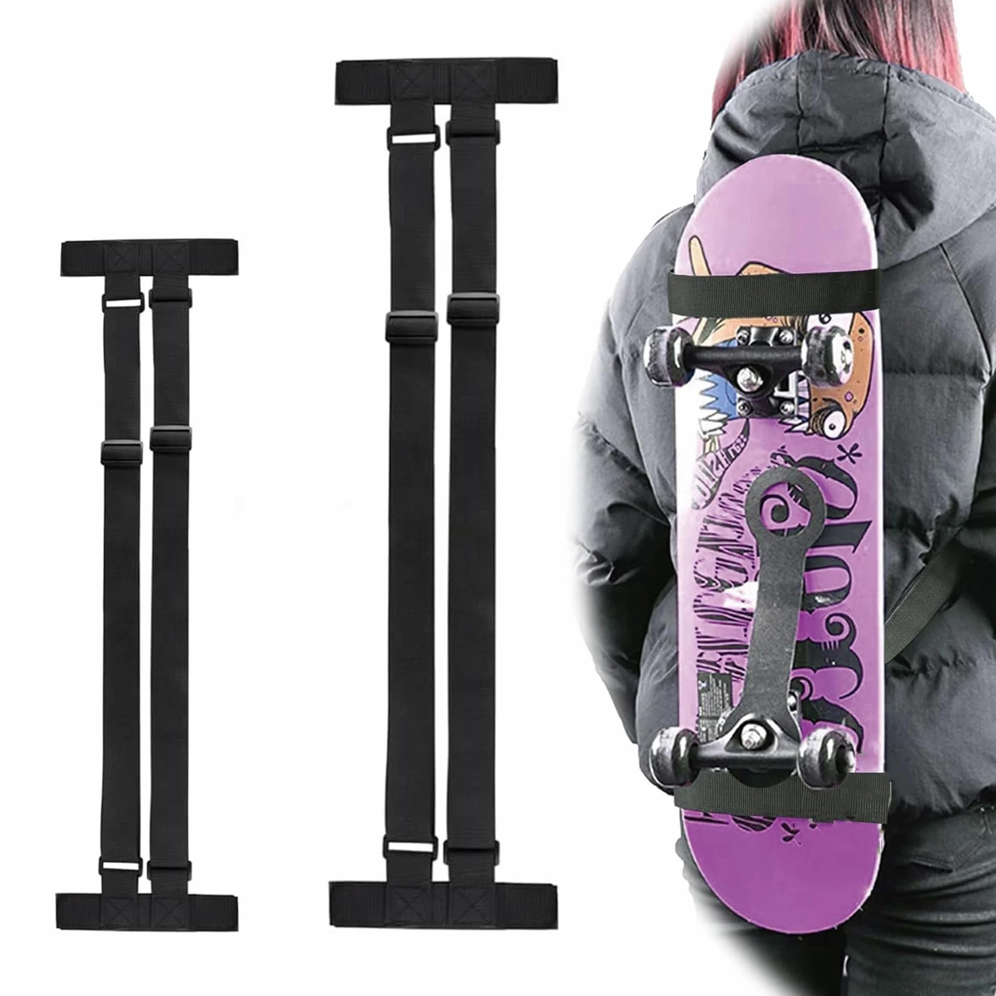 Sac à Dos pour Skateboard Réglable Étanche 79-138 cm Longboard Porte-épaule Universel