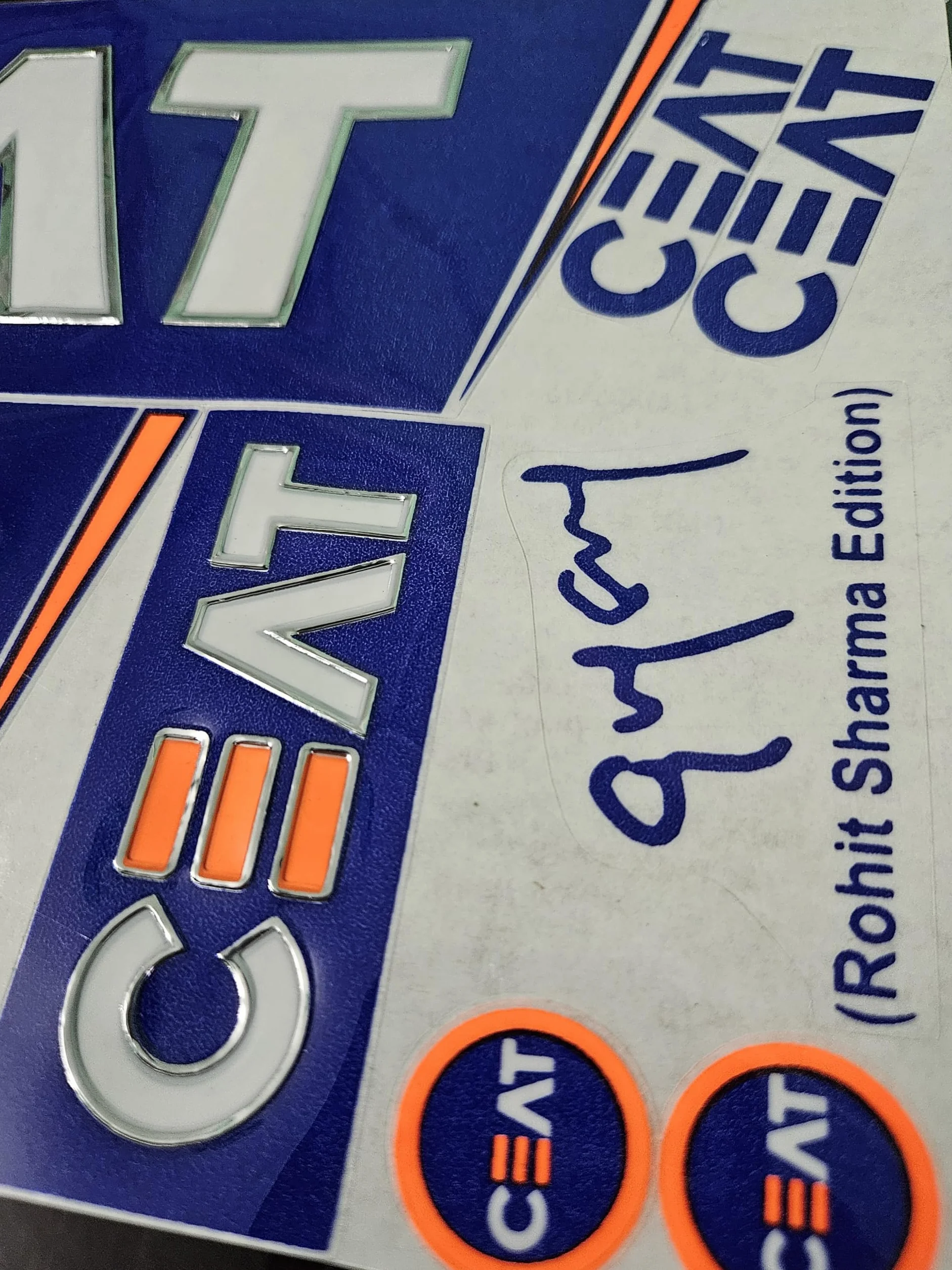 CEAT Rohit Sharma AYN Autocollant 3D en relief pour batte de cricket, accessoires de sport