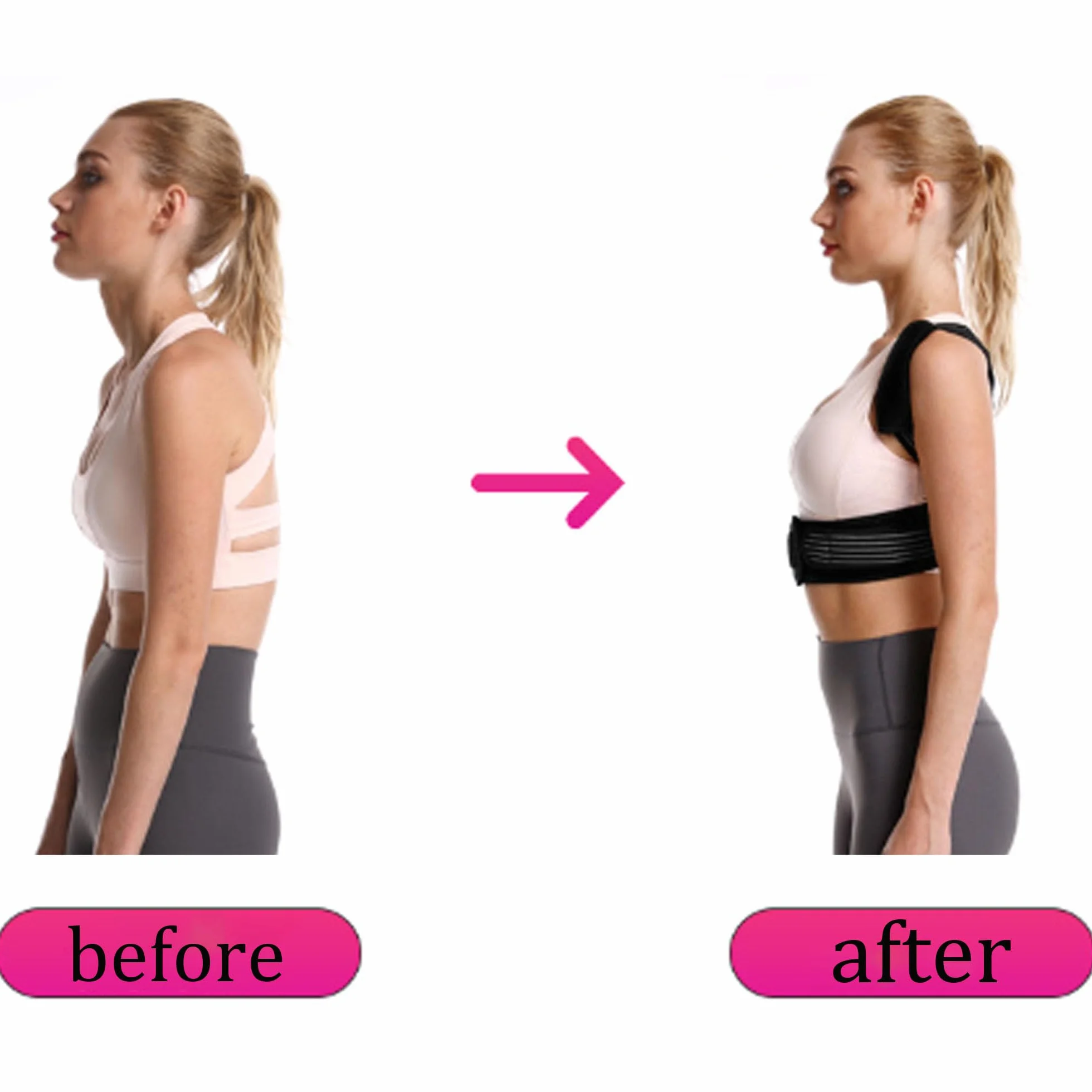 Correcteur de Posture Ajustable pour Enfants Homme Femme Soulage Douleurs Cervicales Dos Épaules S