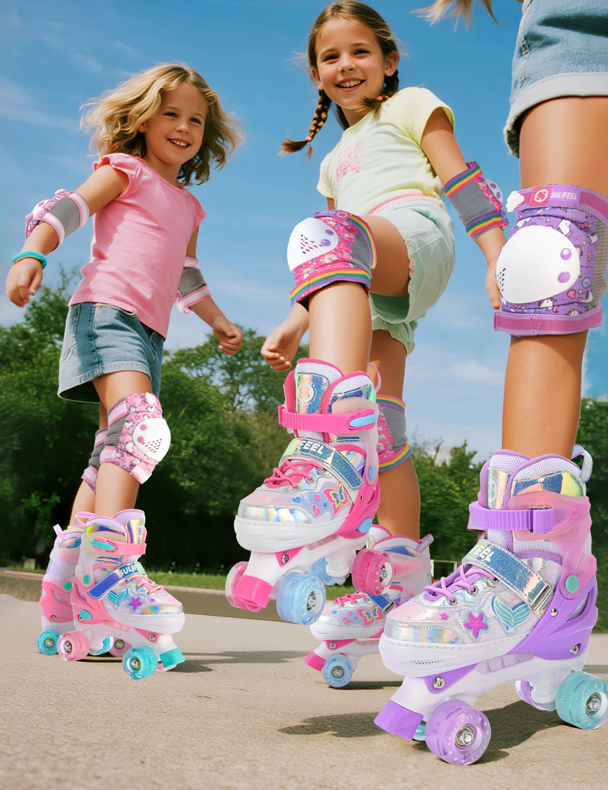 Patins à roulettes réglables pour Enfants 3-12 Ans avec Roues Lumineuses SULIFEEL