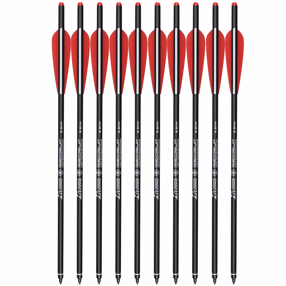 Flèches d'arbalète Carbone 16" 18" 20" 22" 12 pièces pour Chasse et Tir à l'arc