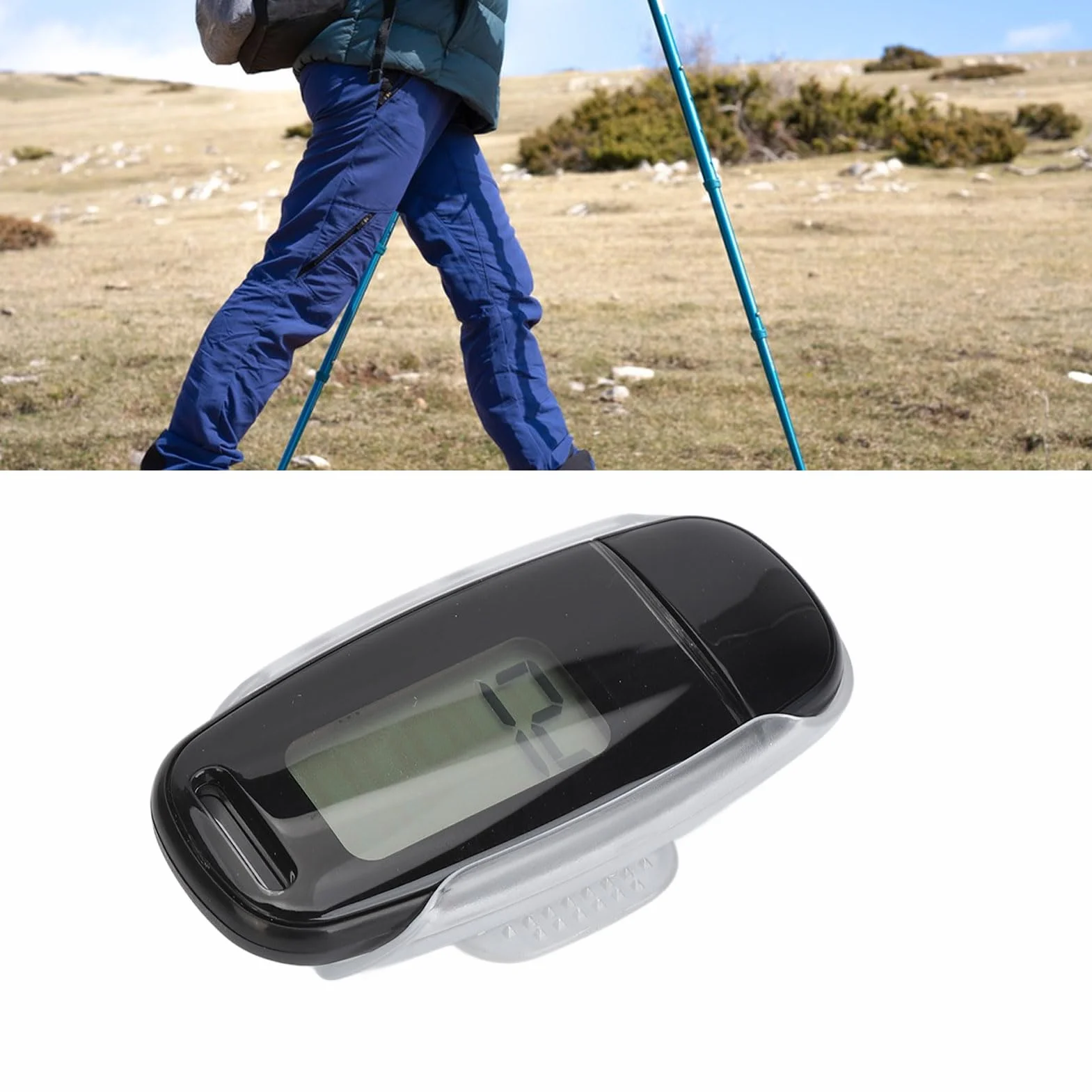 Podomètre 3D Grand écran LCD Rechargeable USB Léger Précis avec Lanière