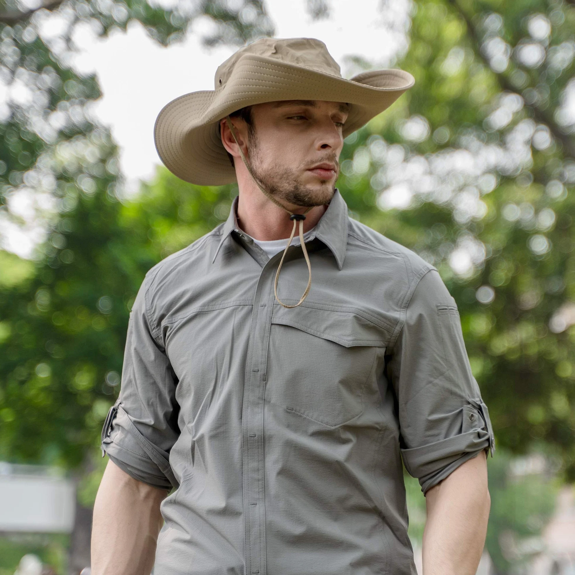 Chapeau Boonie à Large Bord imperméable pour Homme Protection Solaire d'extérieur