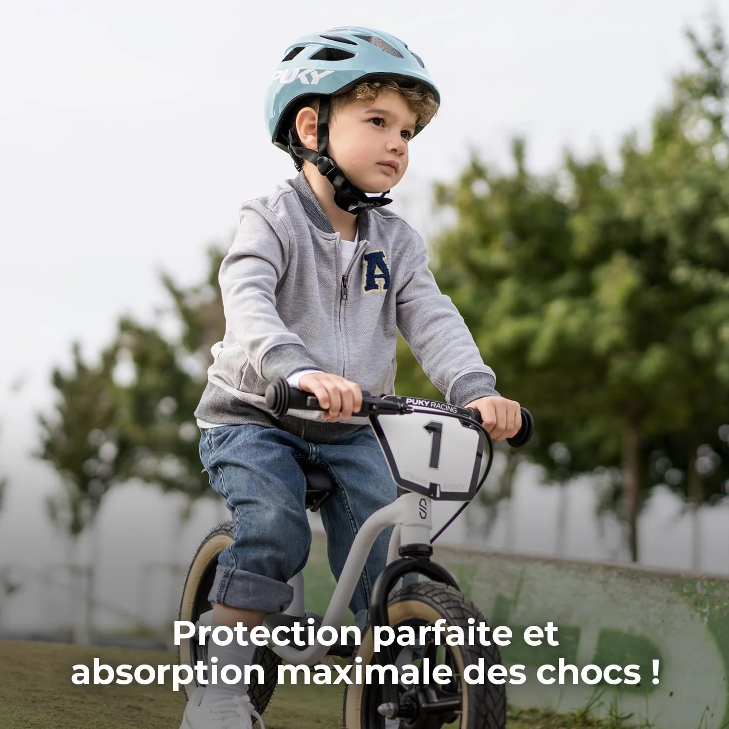 Puky casque de vélo enfant 48-55 cm 220 g protection ventilation 360° module lumineux