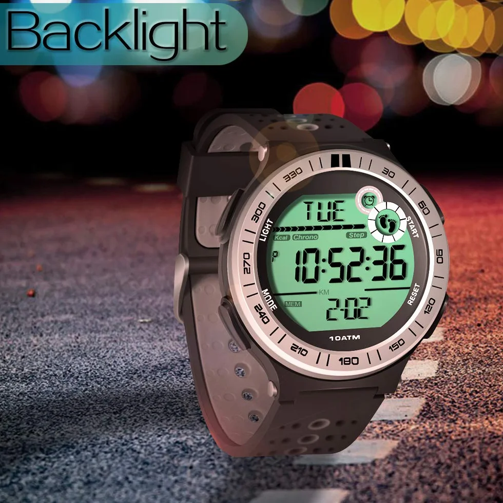 Montre Digitale Homme Etanche 10 Atmosphères Chronographe Plongée Piscine Pédomètre