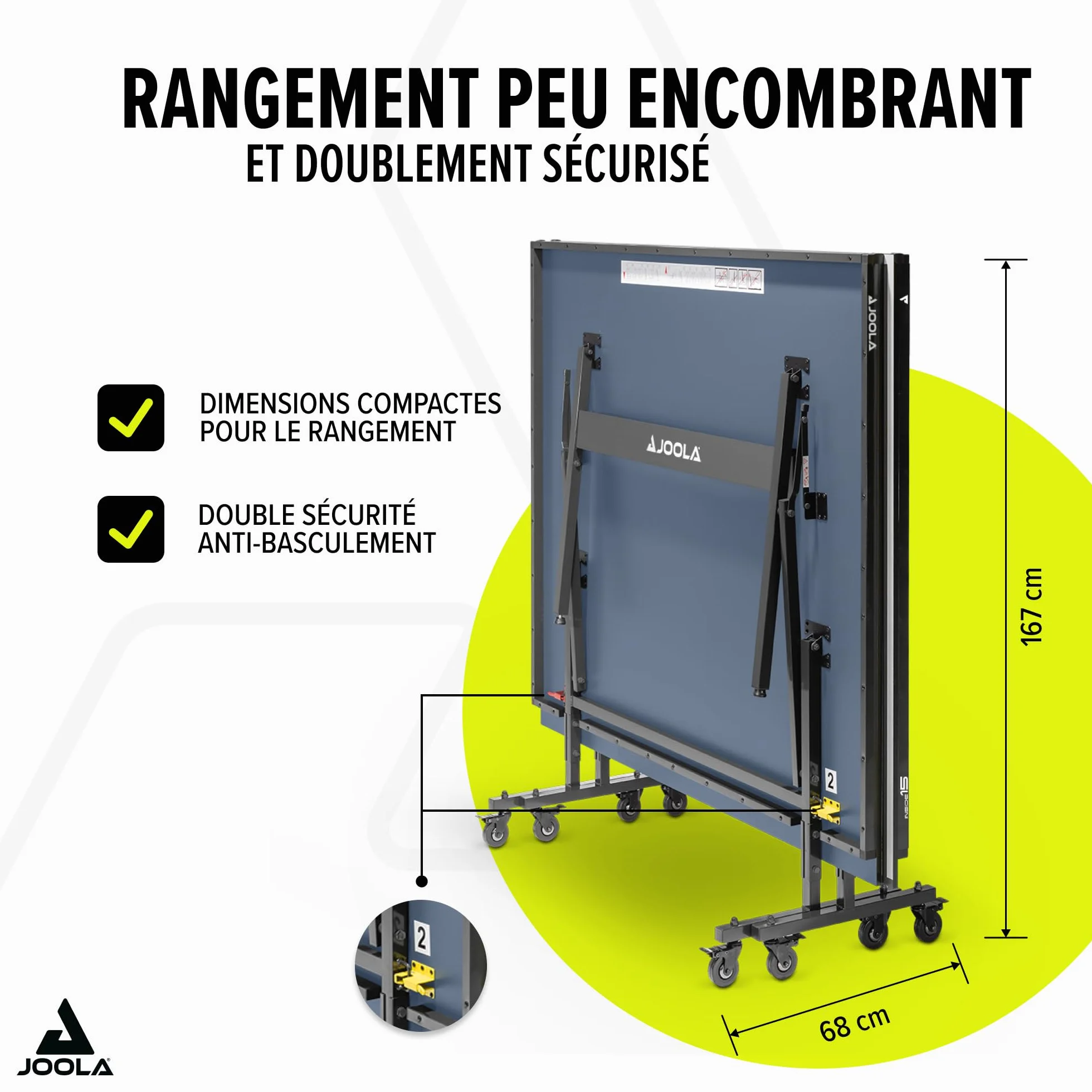 JOOLA Table de Tennis de Table Inside, Table de Ping-Pong d'Intérieur 274 x 152,5 x 76 cm