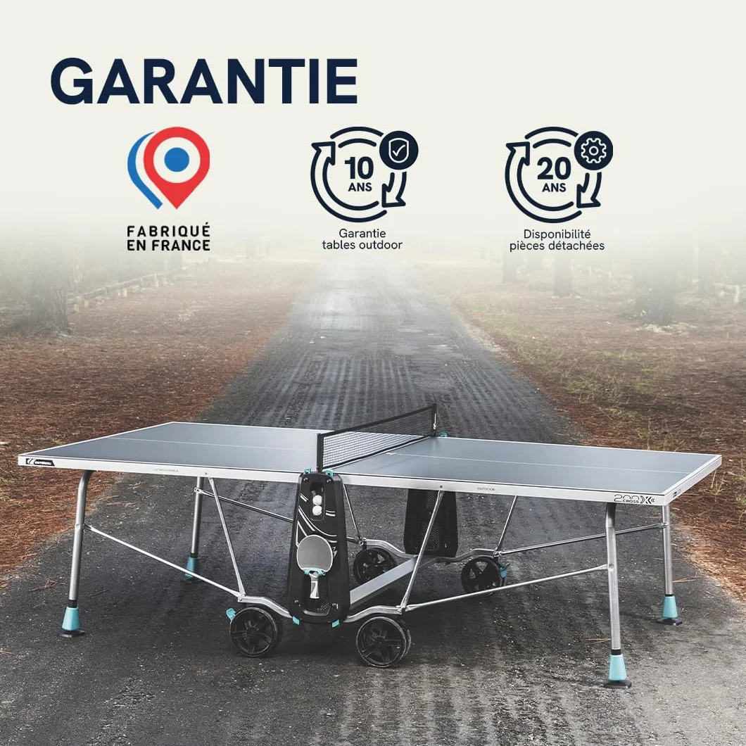 CORNILLEAU Table de ping Pong d'extérieur 200X Outdoor Gris FFTT