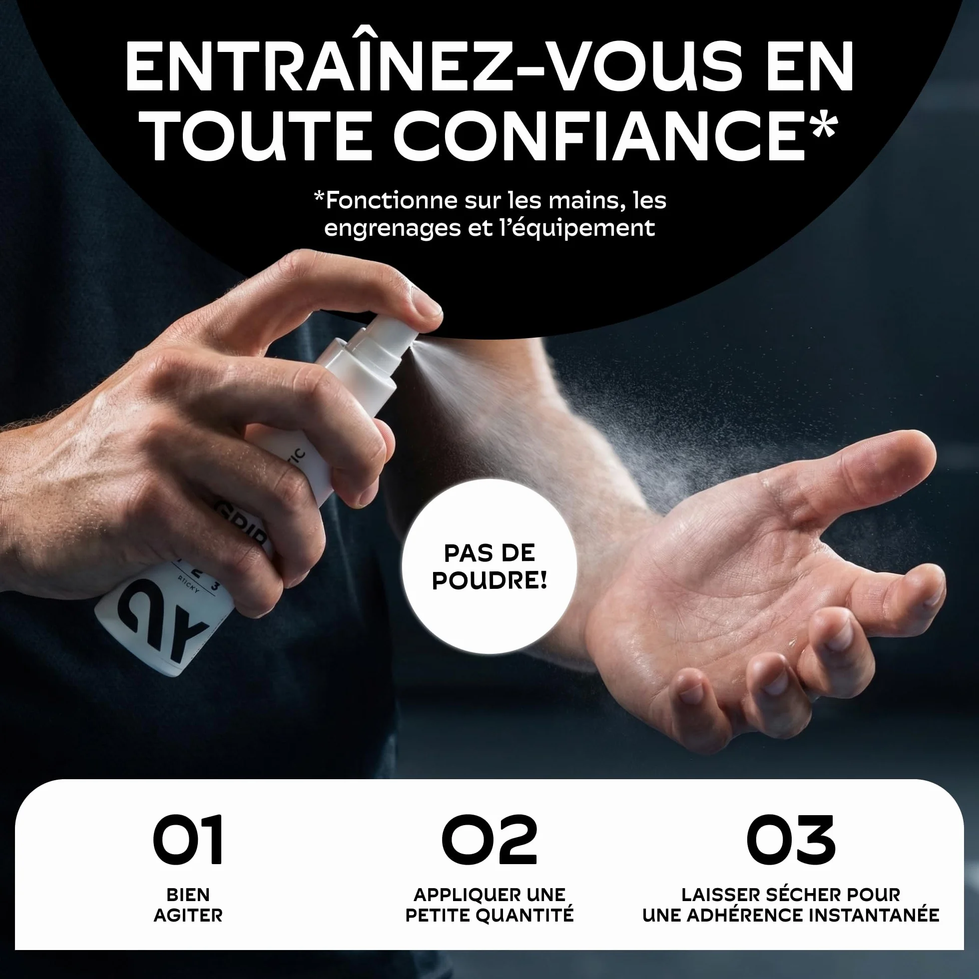Grip Spray No.2 Adhérence Longue Tenue Séchage Rapide Transparent 100ml Fitness Padel Escalade