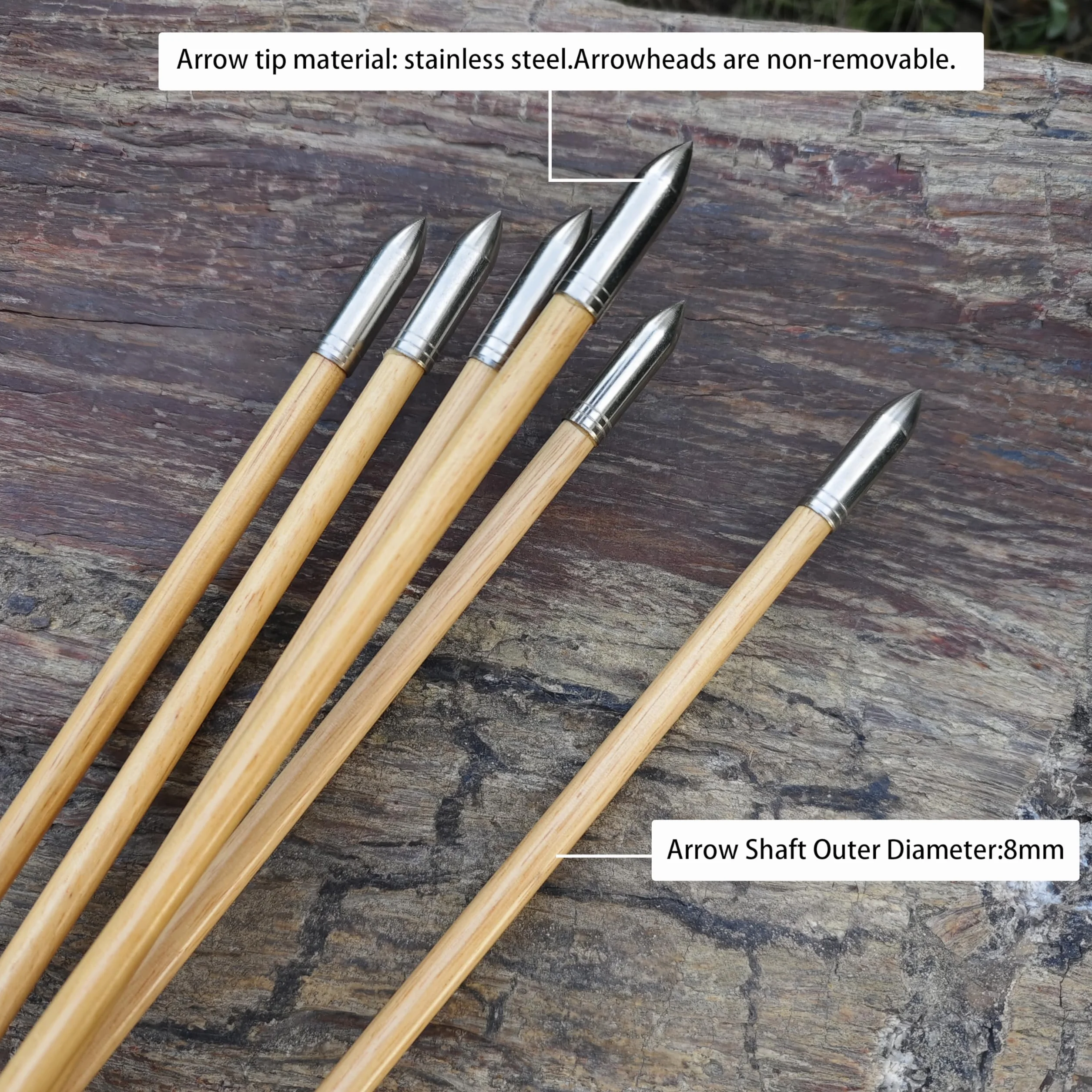 Flèches en Bois de 32 Pouces pour Tir à l'Arc Traditionnelles avec Plumes Naturelles